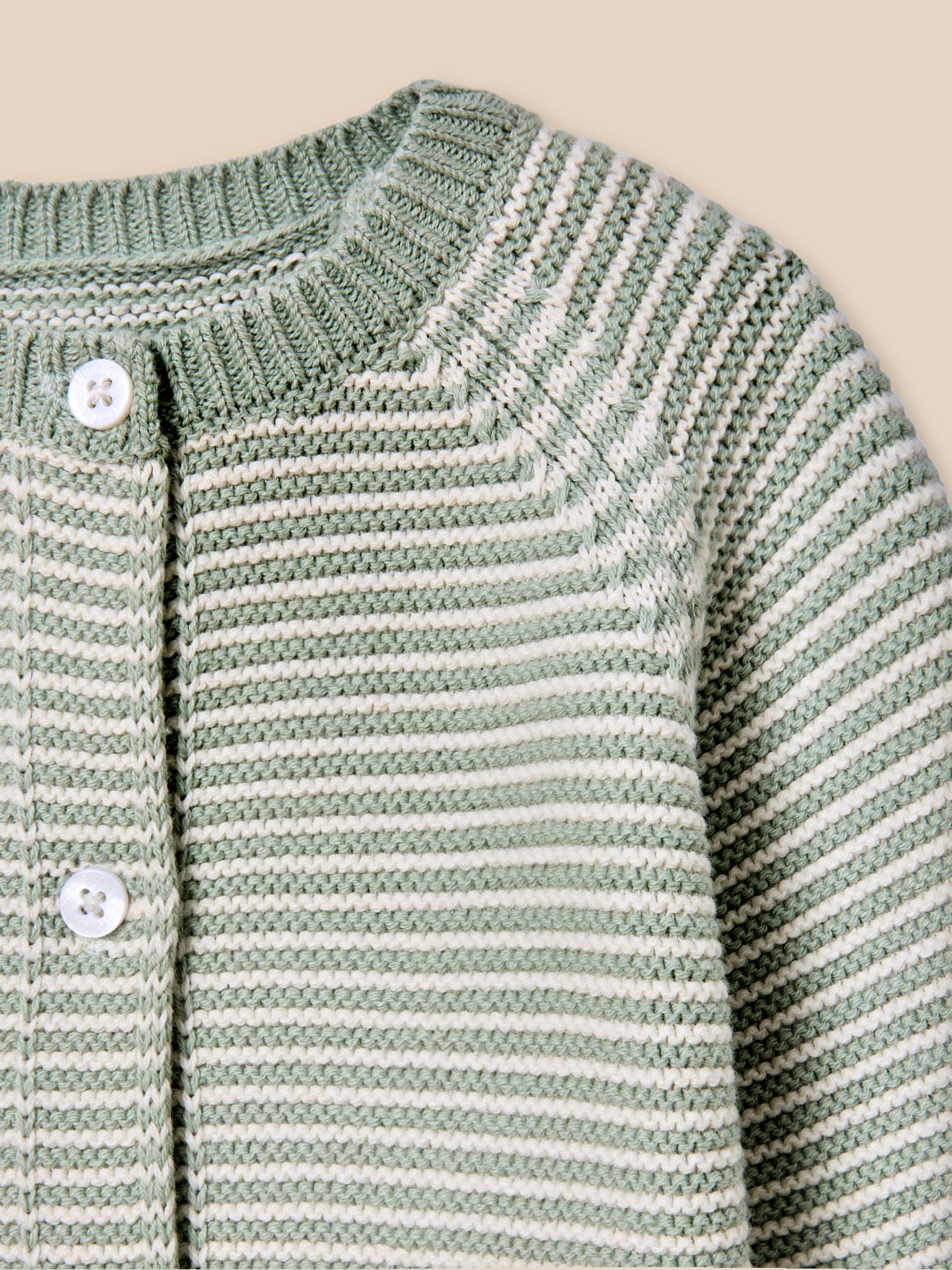 Gestreifte Strickjacke, Baby - Bio-Baumwolle