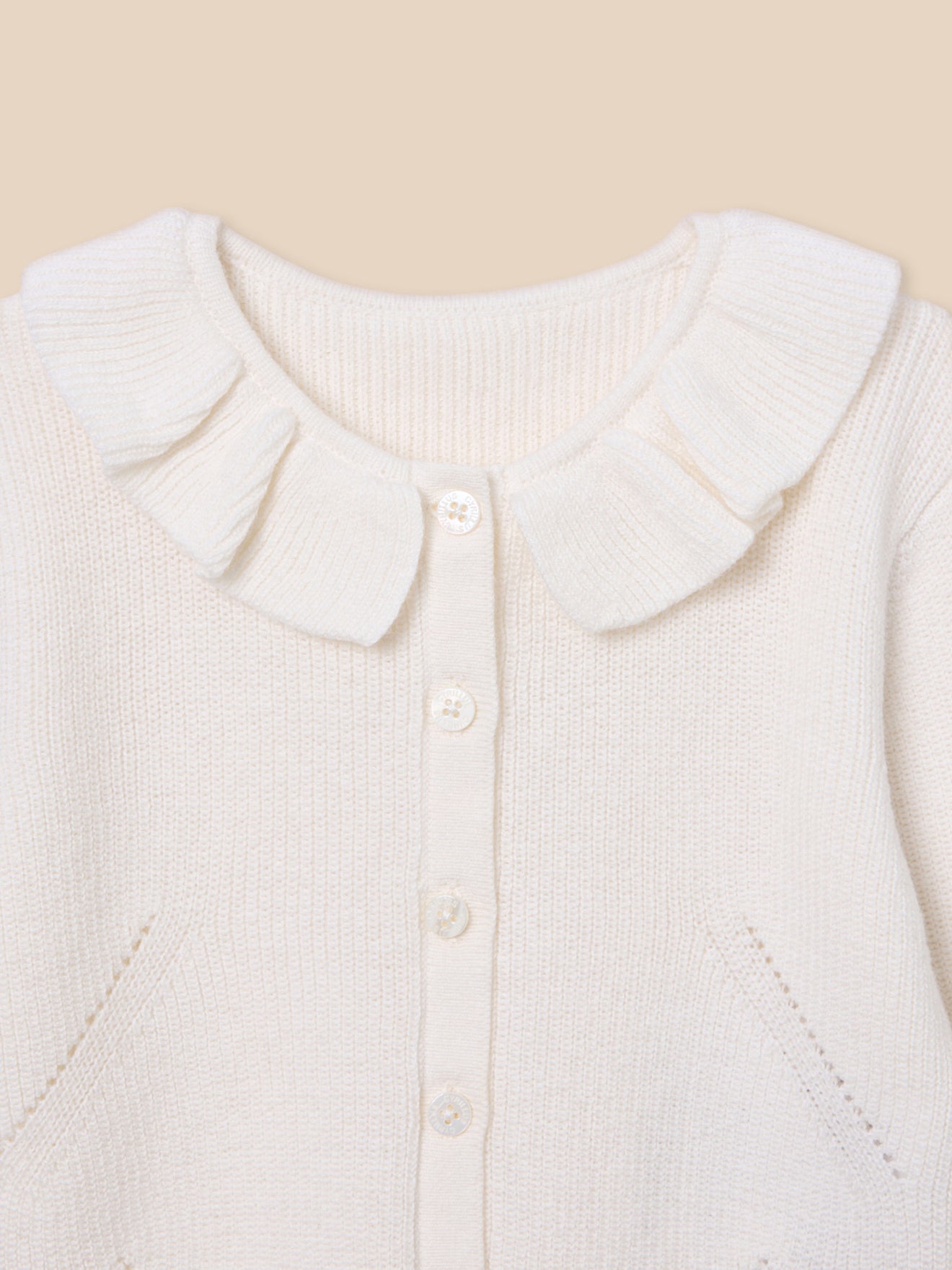 Strickjacke aus Bio-Baumwolle und Wolle, Baby