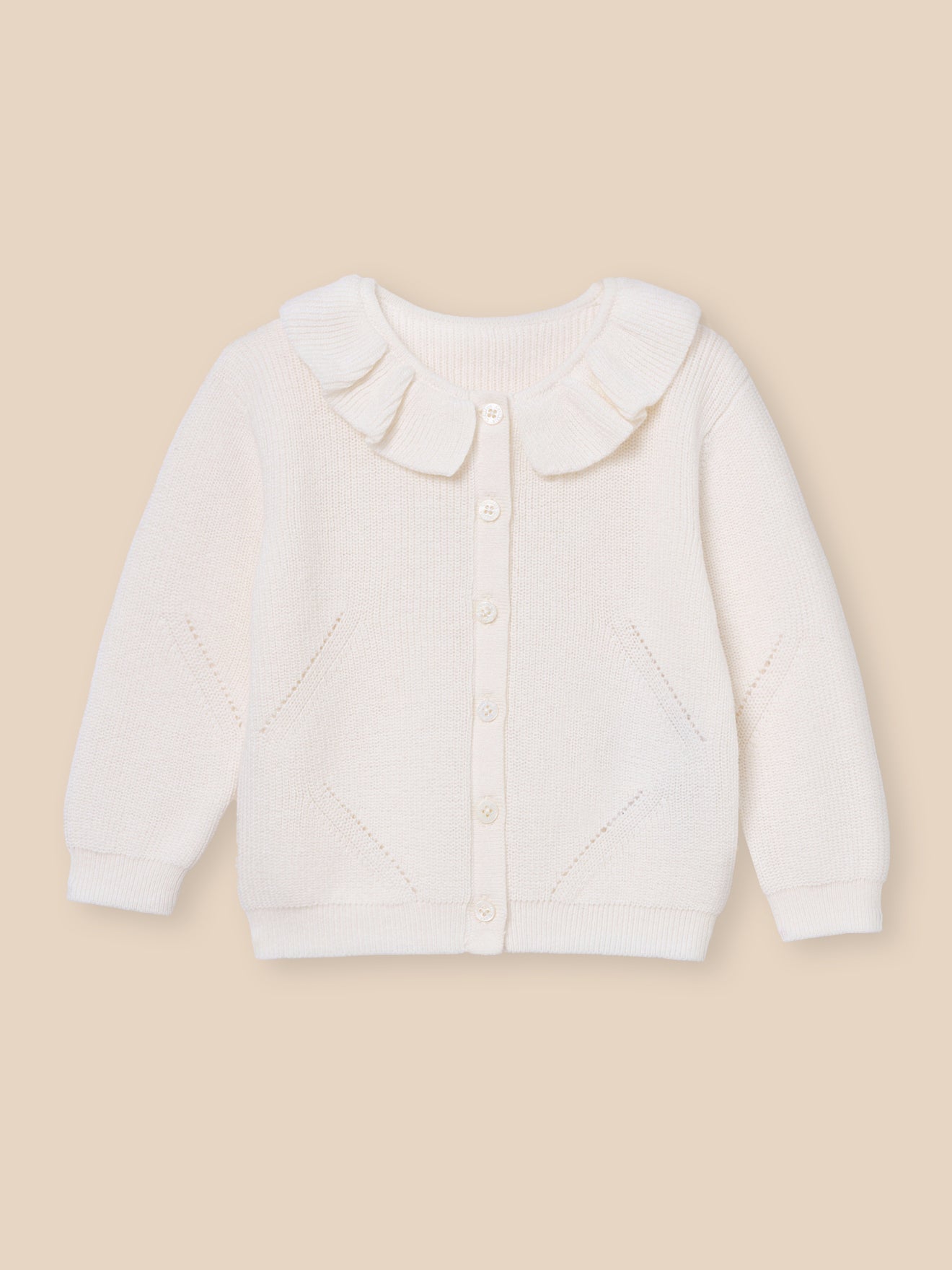 Strickjacke aus Bio-Baumwolle und Wolle, Baby