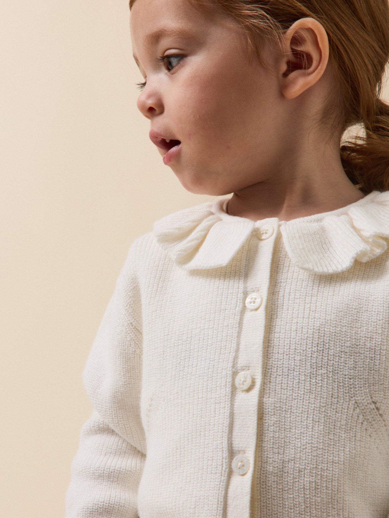 Strickjacke aus Bio-Baumwolle und Wolle, Baby