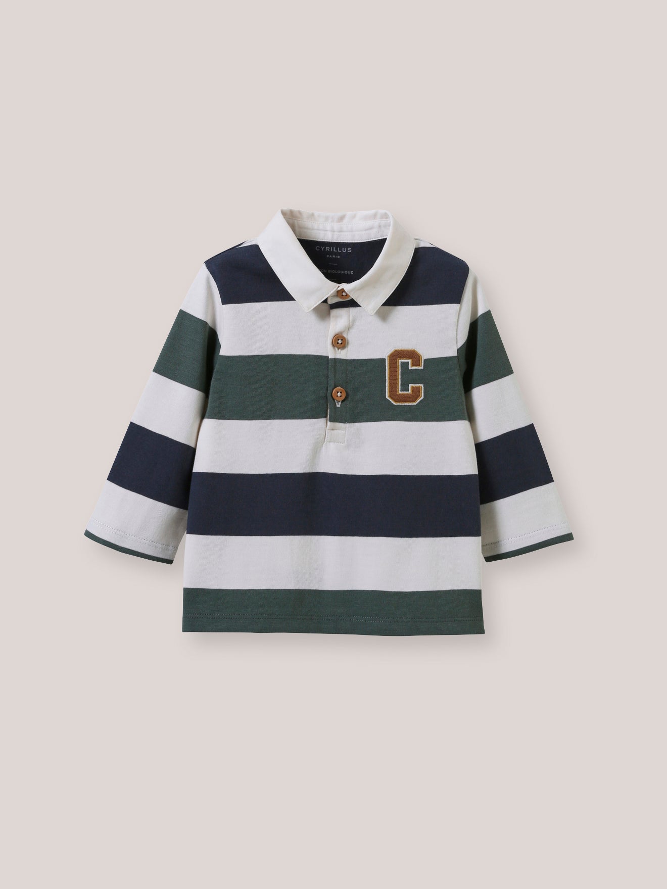 Baby Rugby-Shirt mit Polokragen – Bio-Baumwolle