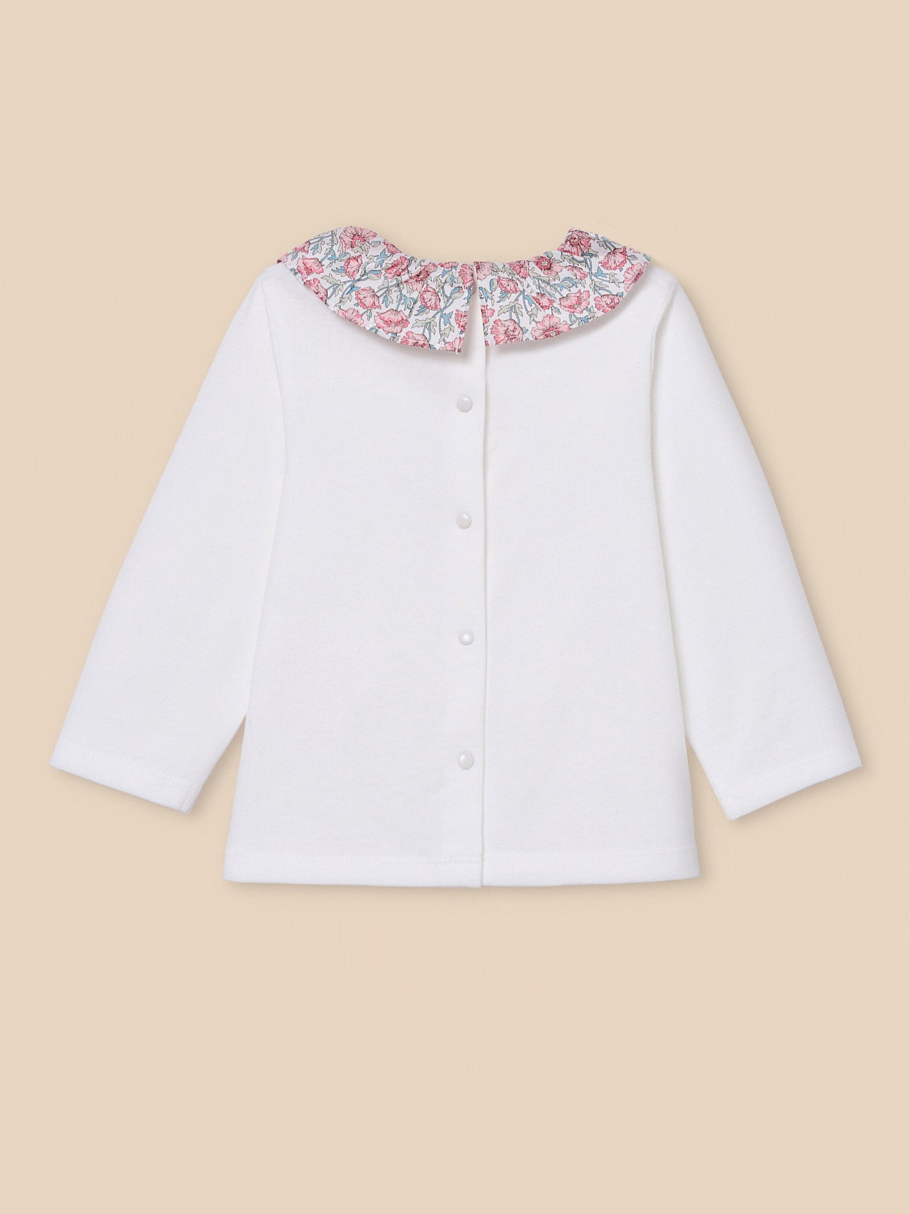 T-Shirt mit Kragen aus Liberty-Stoff Baby - Bio-Baumwolle