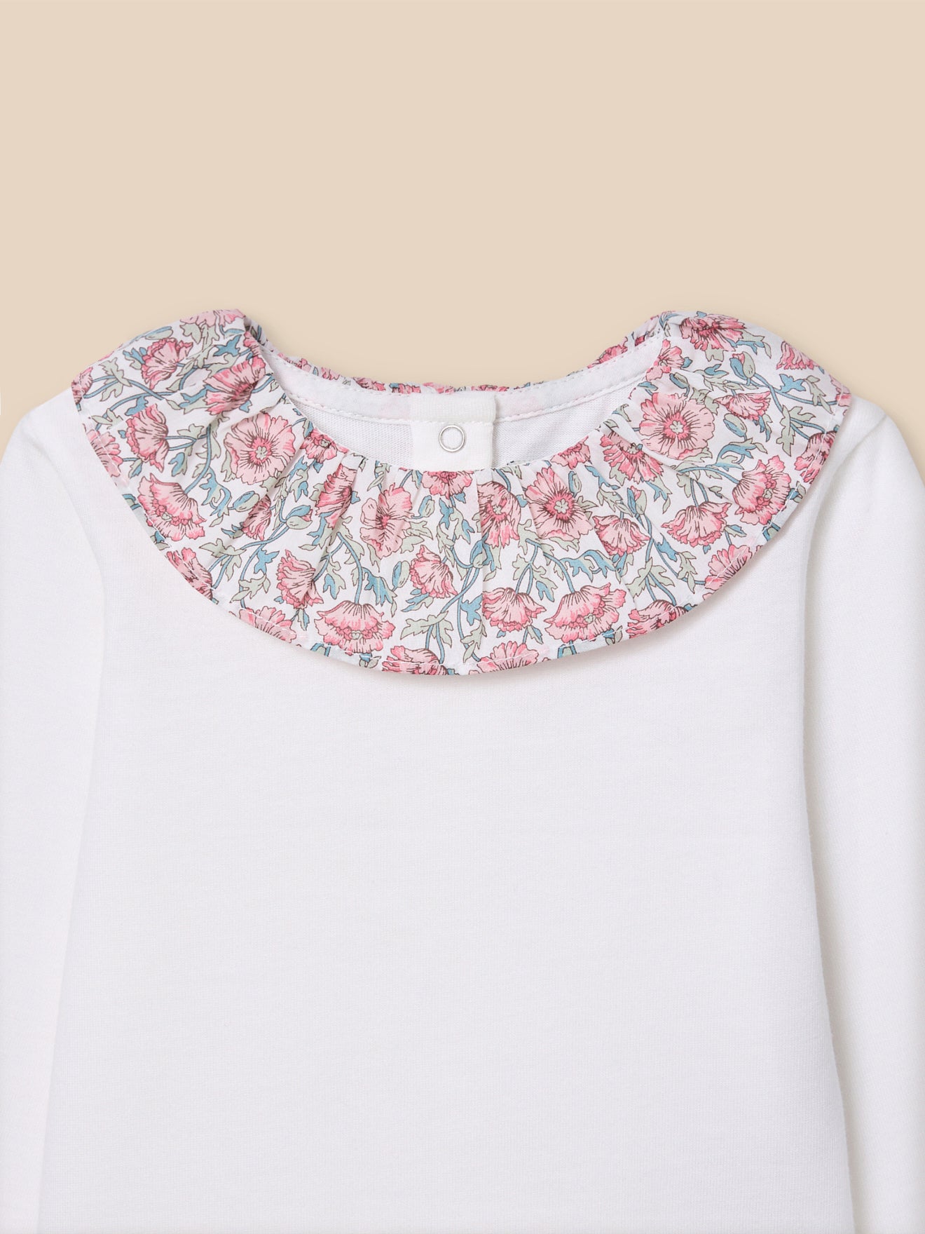 T-Shirt mit Kragen aus Liberty-Stoff Baby - Bio-Baumwolle