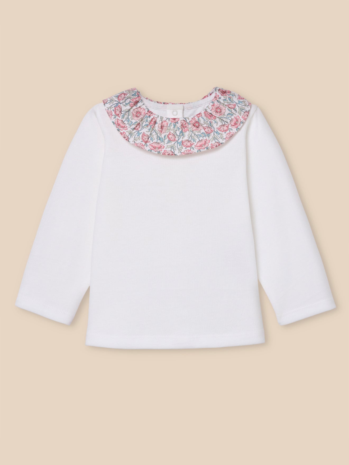 T-Shirt mit Kragen aus Liberty-Stoff Baby - Bio-Baumwolle