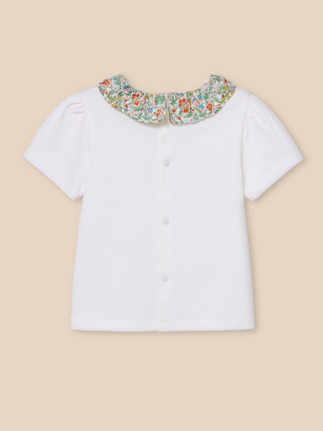 T-Shirt mit Kragen aus Liberty-Stoff, Baby - Bio-Baumwolle