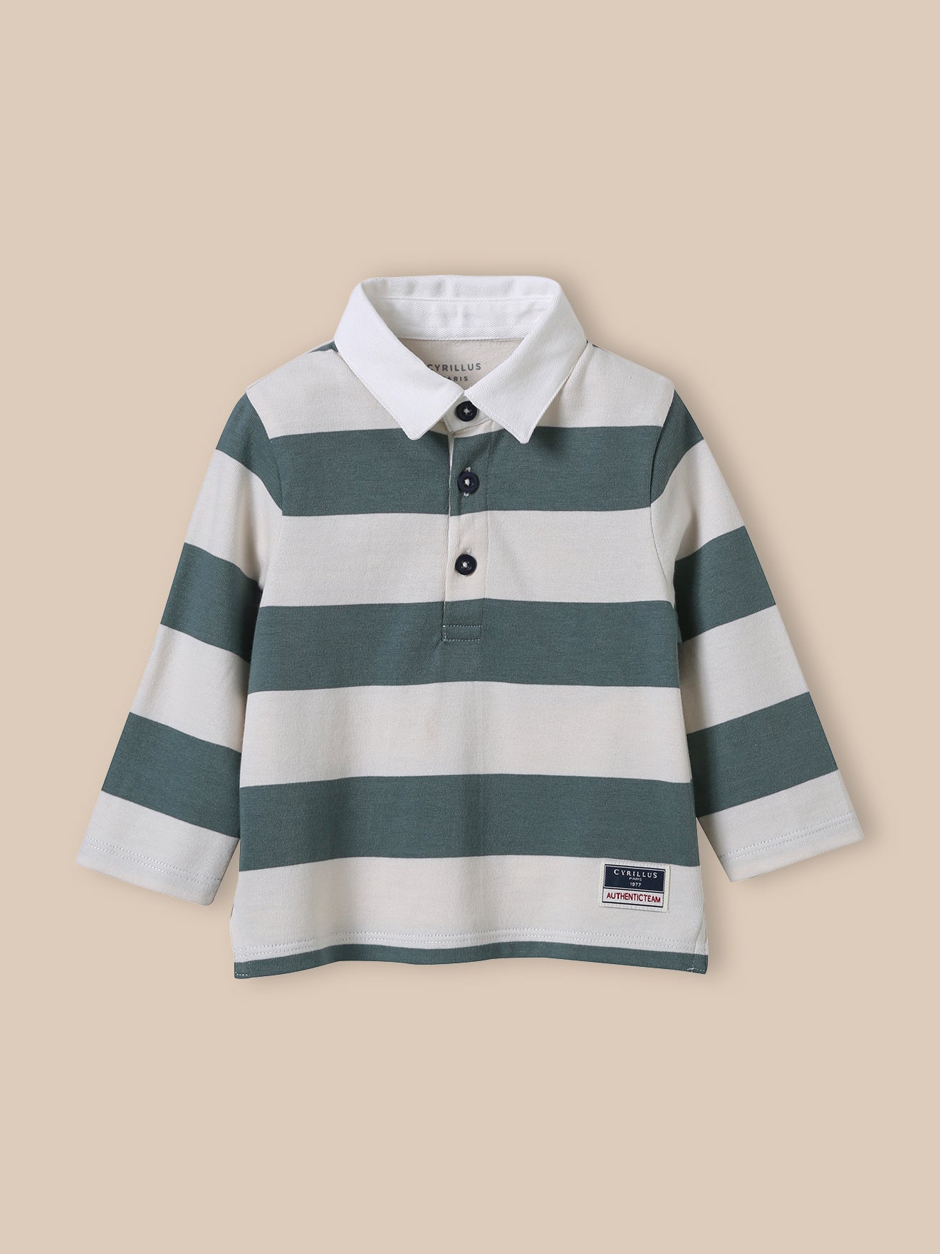 Baby Rugby-Shirt mit Polokragen – Bio-Baumwolle