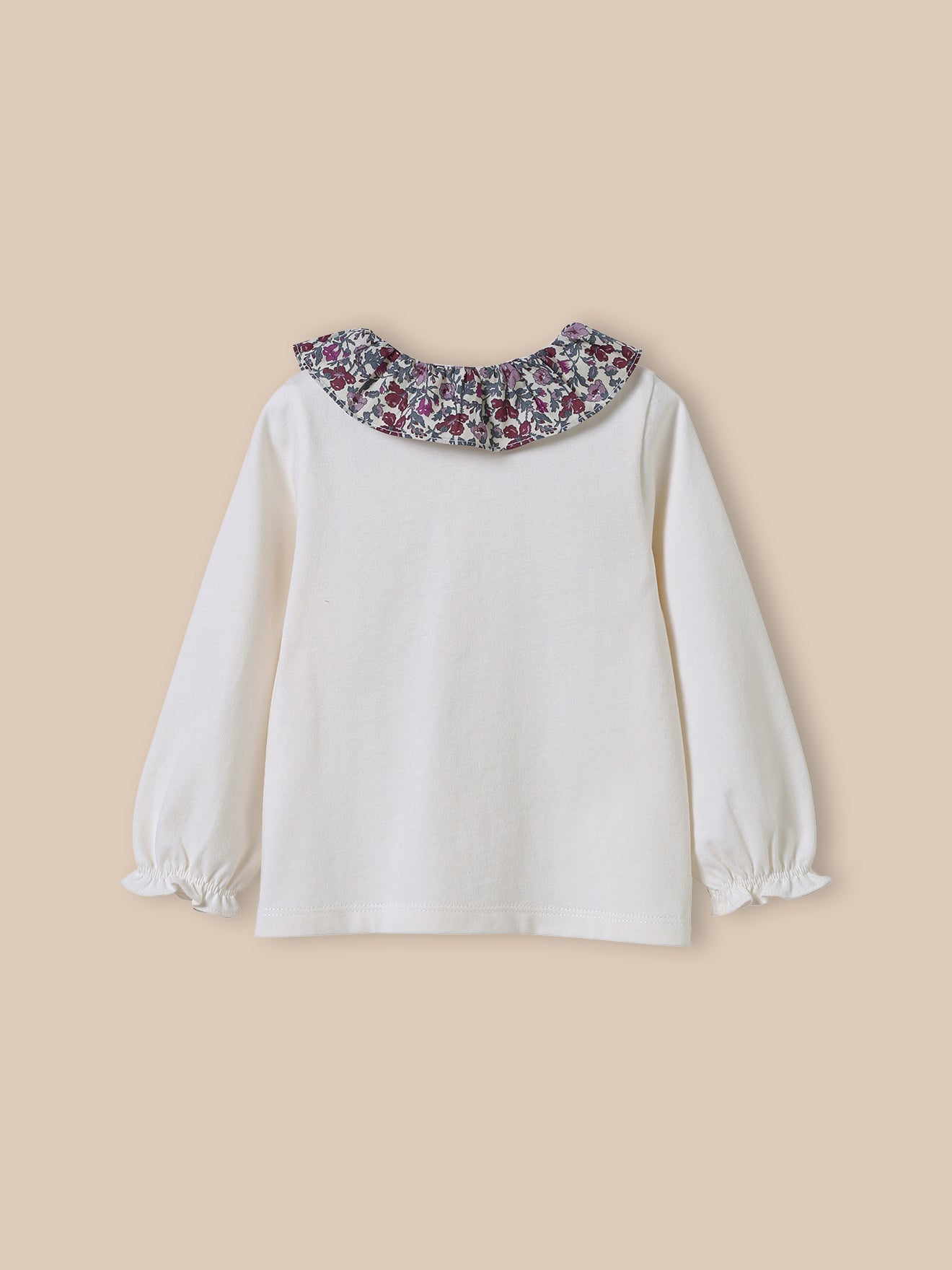 Baby-T-Shirt mit Kragen aus Liberty®-Stoff – Bio-Baumwolle