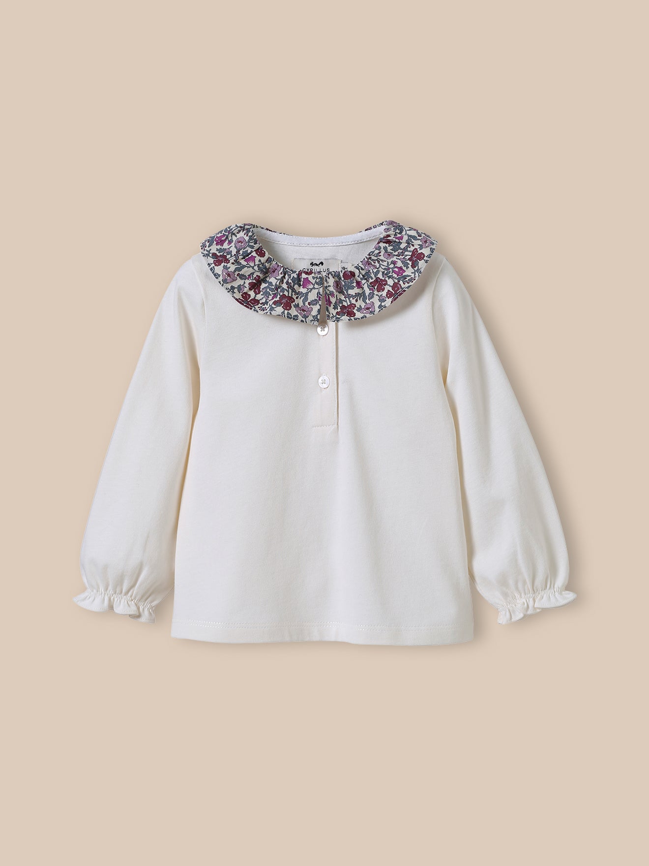 Baby-T-Shirt mit Kragen aus Liberty®-Stoff – Bio-Baumwolle