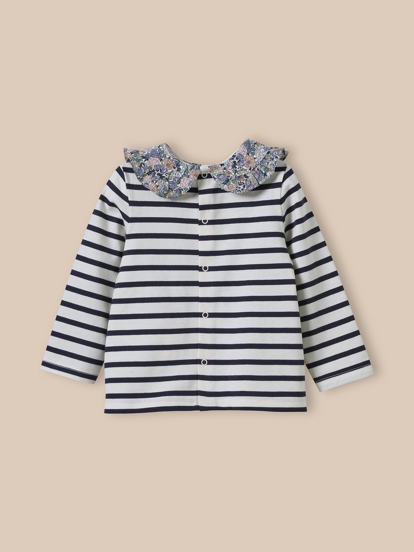 Baby-T-Shirt mit Kragen aus Liberty®-Stoff – Bio-Baumwolle