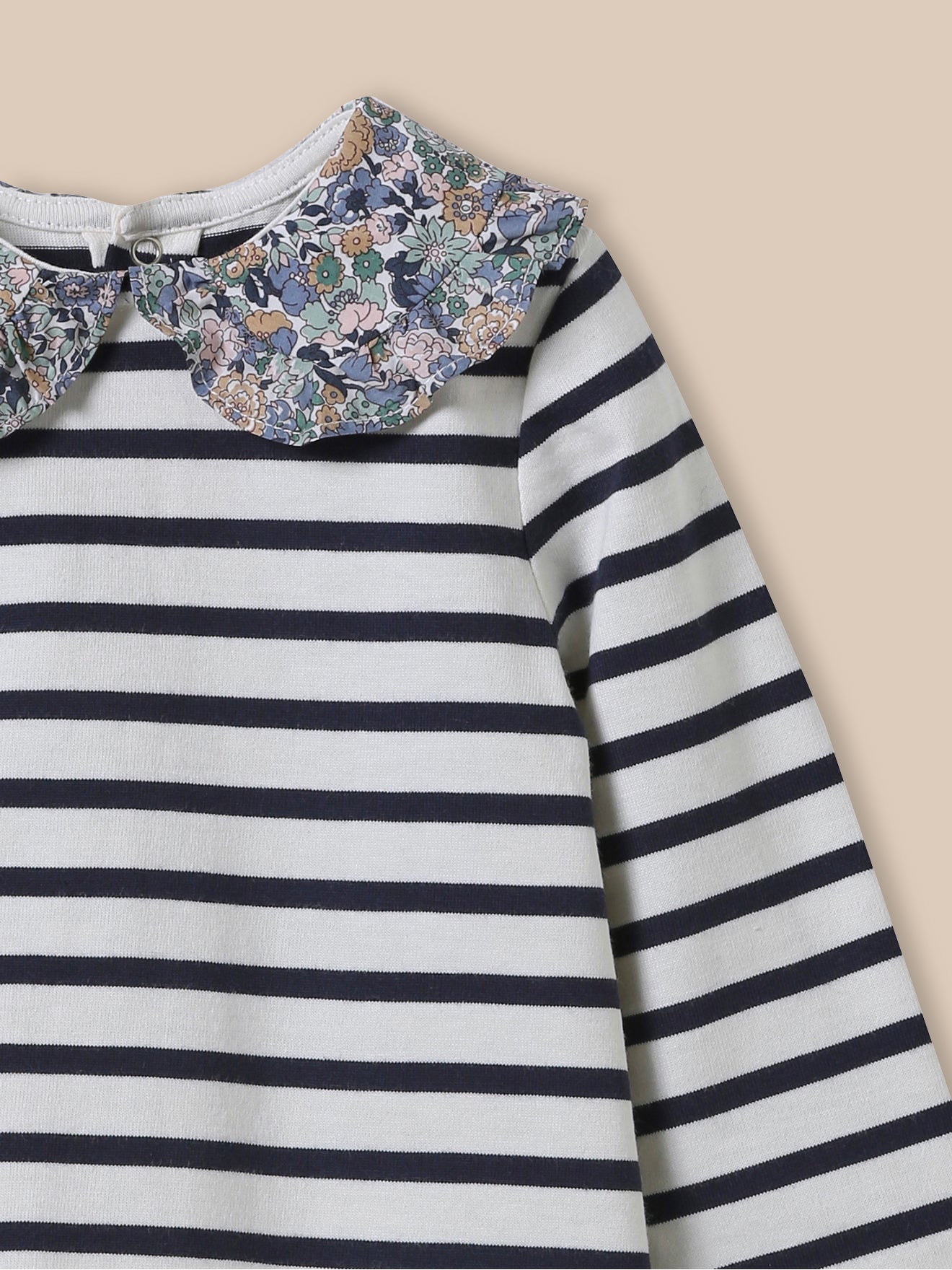 Baby-T-Shirt mit Kragen aus Liberty®-Stoff – Bio-Baumwolle