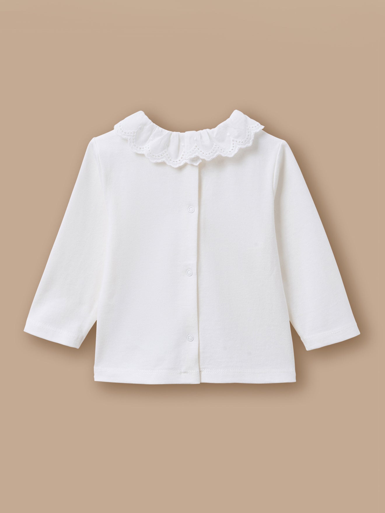 T-Shirt mit Broderie-anglaise-Stickerei für Babys