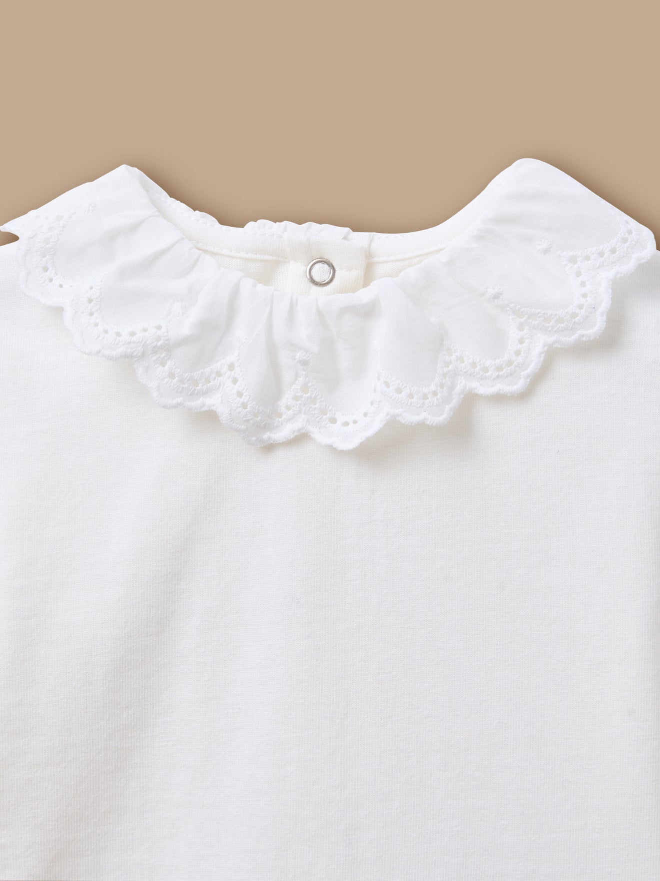 T-Shirt mit Broderie-anglaise-Stickerei für Babys