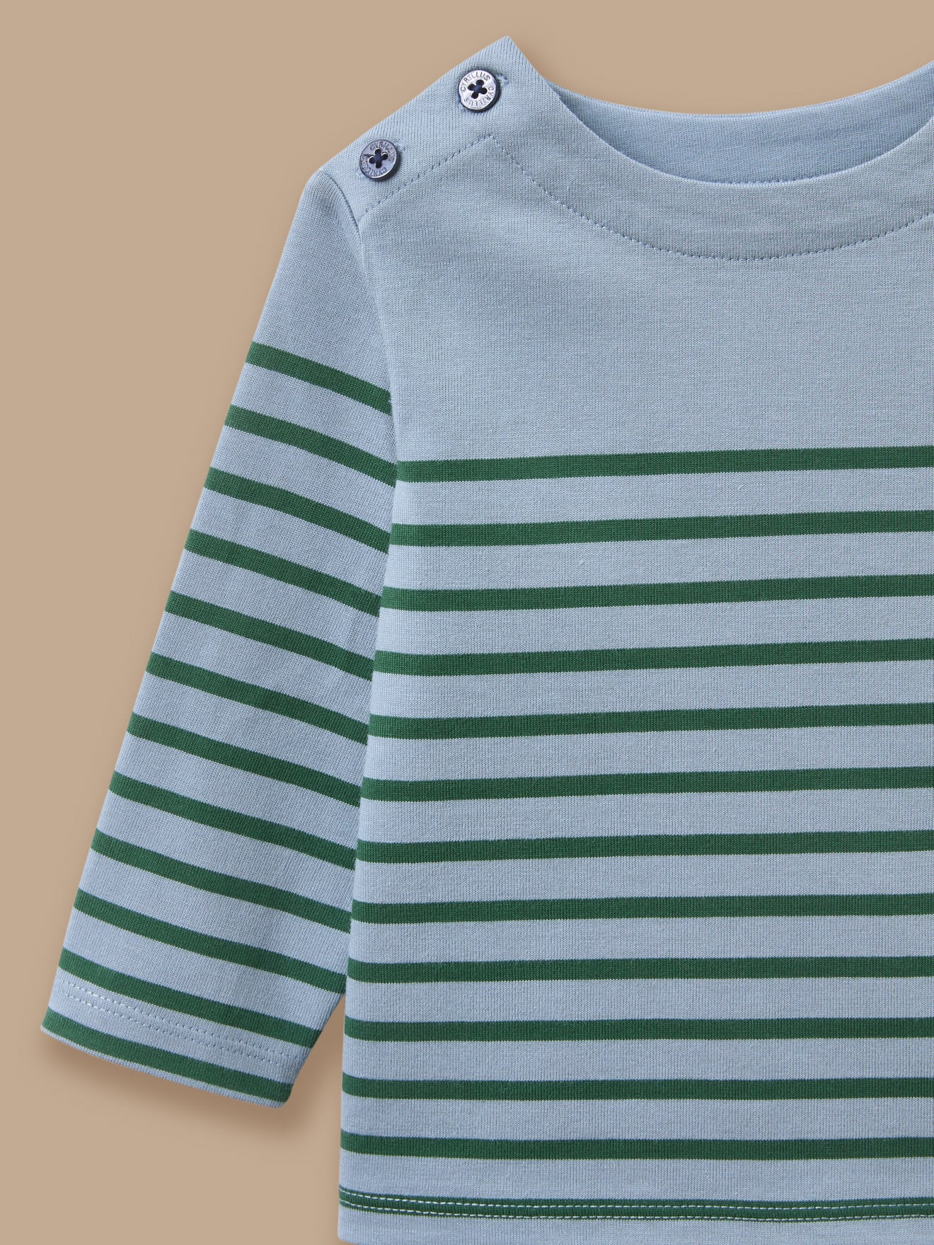 Geknöpftes Marinière-T-Shirt für Babys