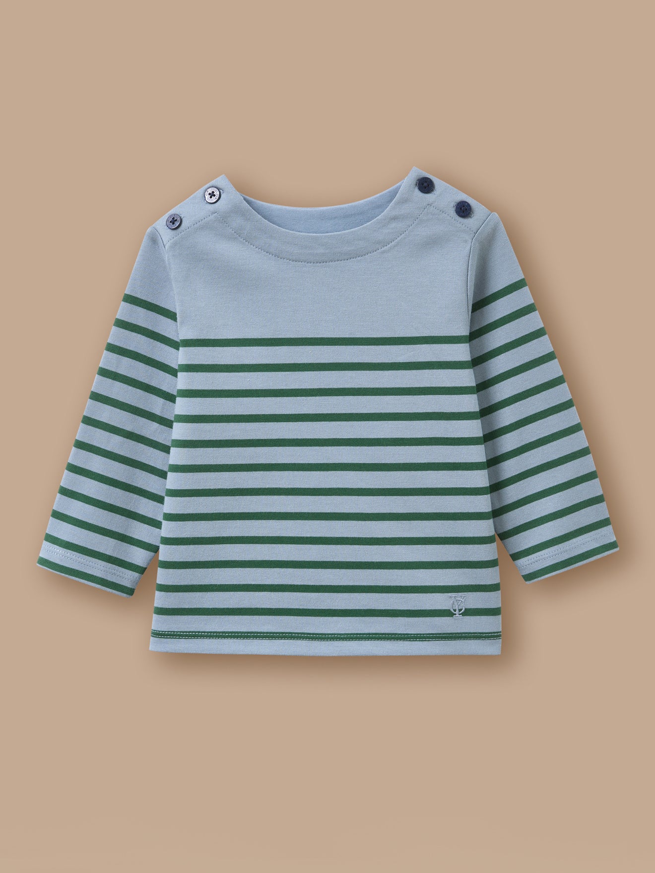 Geknöpftes Marinière-T-Shirt für Babys