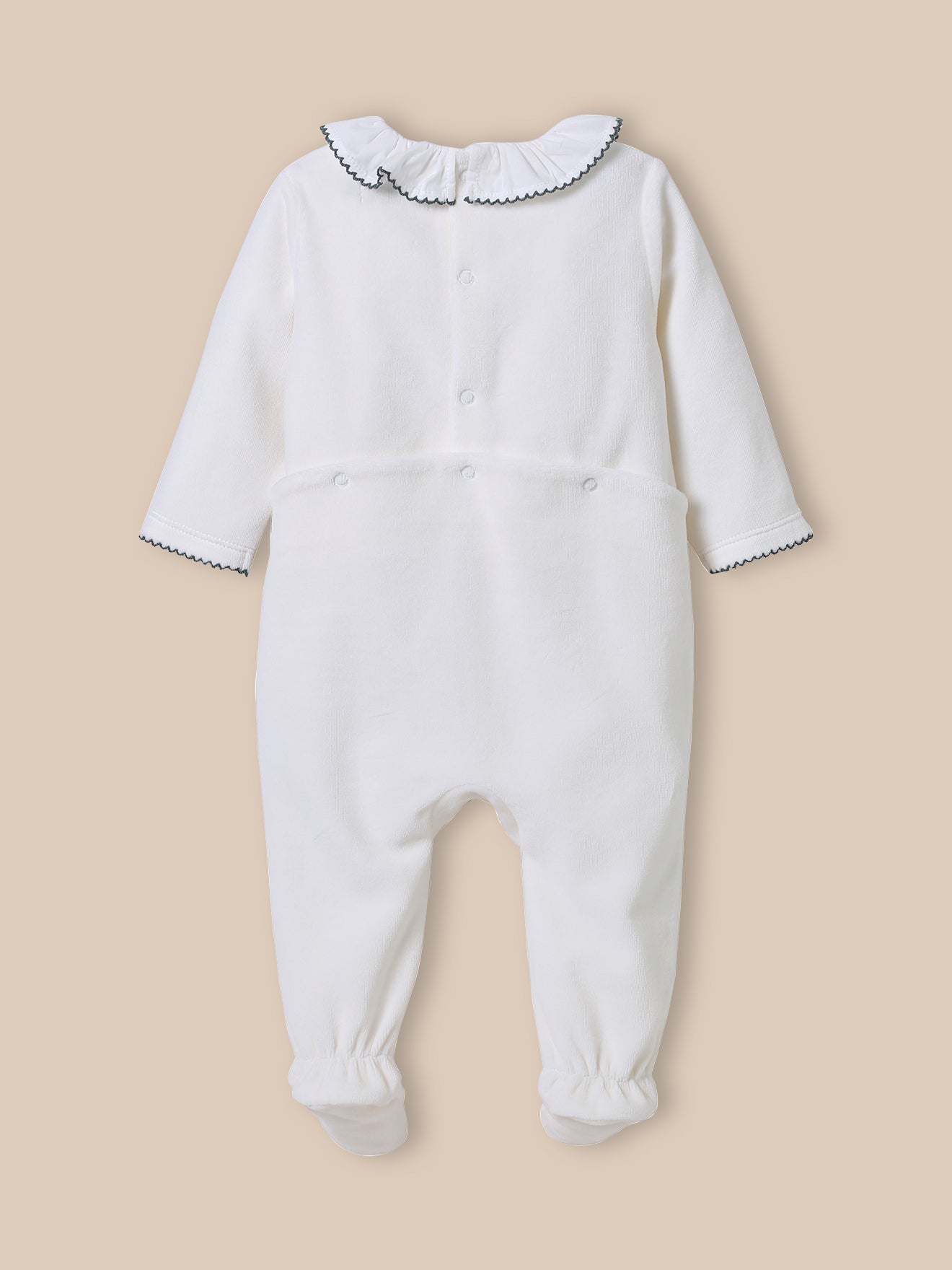 Baby-Strampler aus besticktem Velours