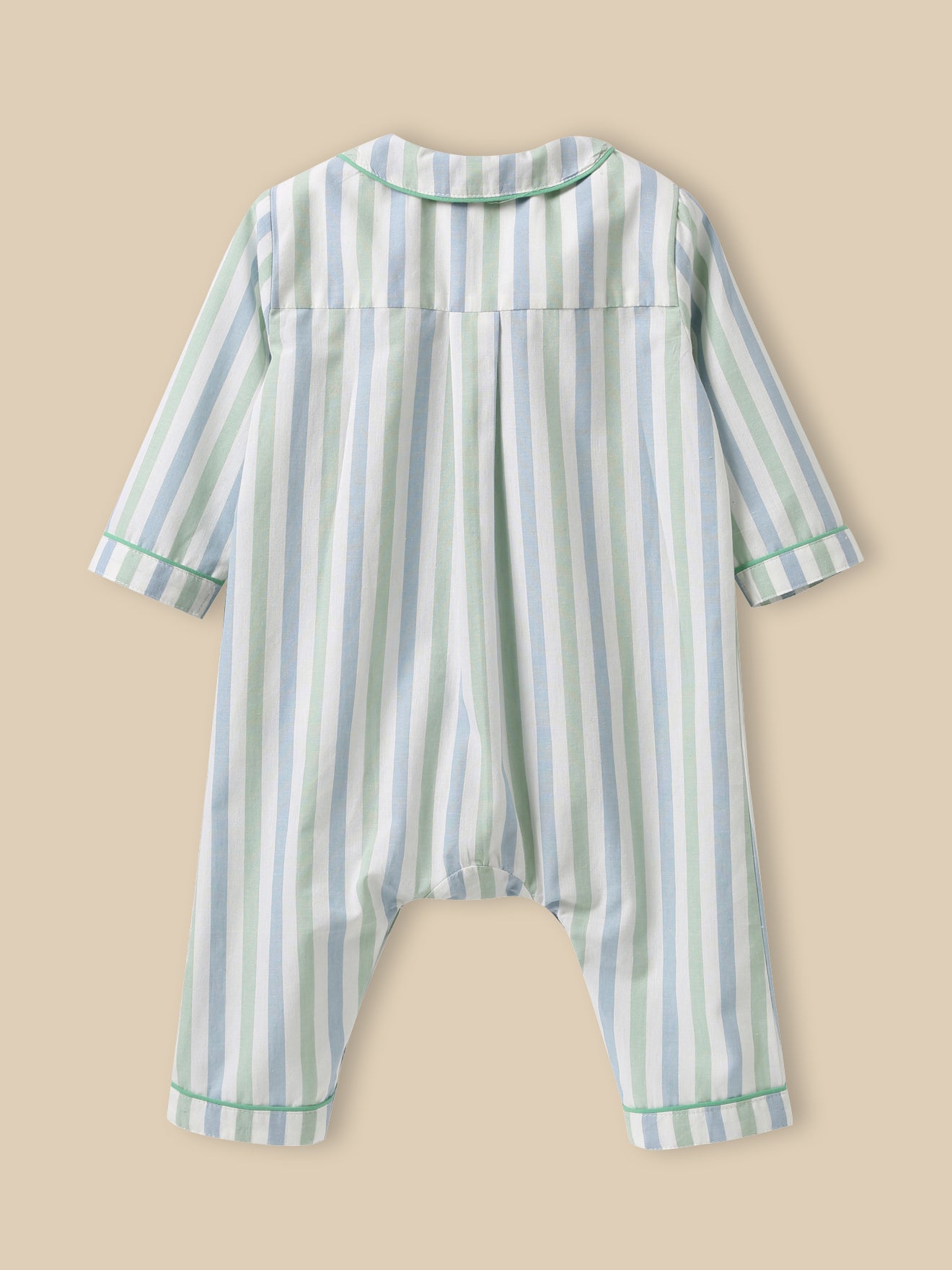 Gestreifter Baby-Pyjama - Bio-Baumwolle