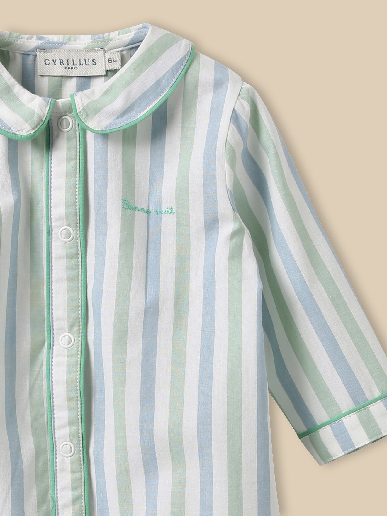 Gestreifter Baby-Pyjama - Bio-Baumwolle