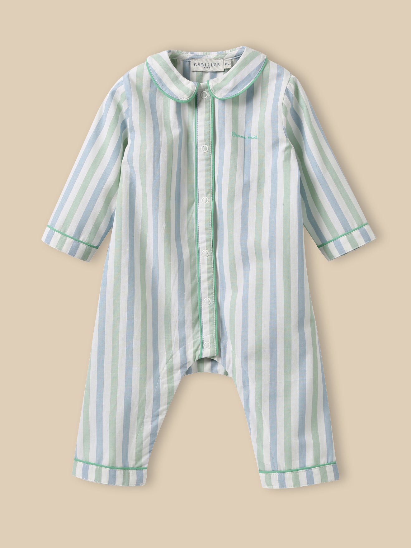 Gestreifter Baby-Pyjama - Bio-Baumwolle