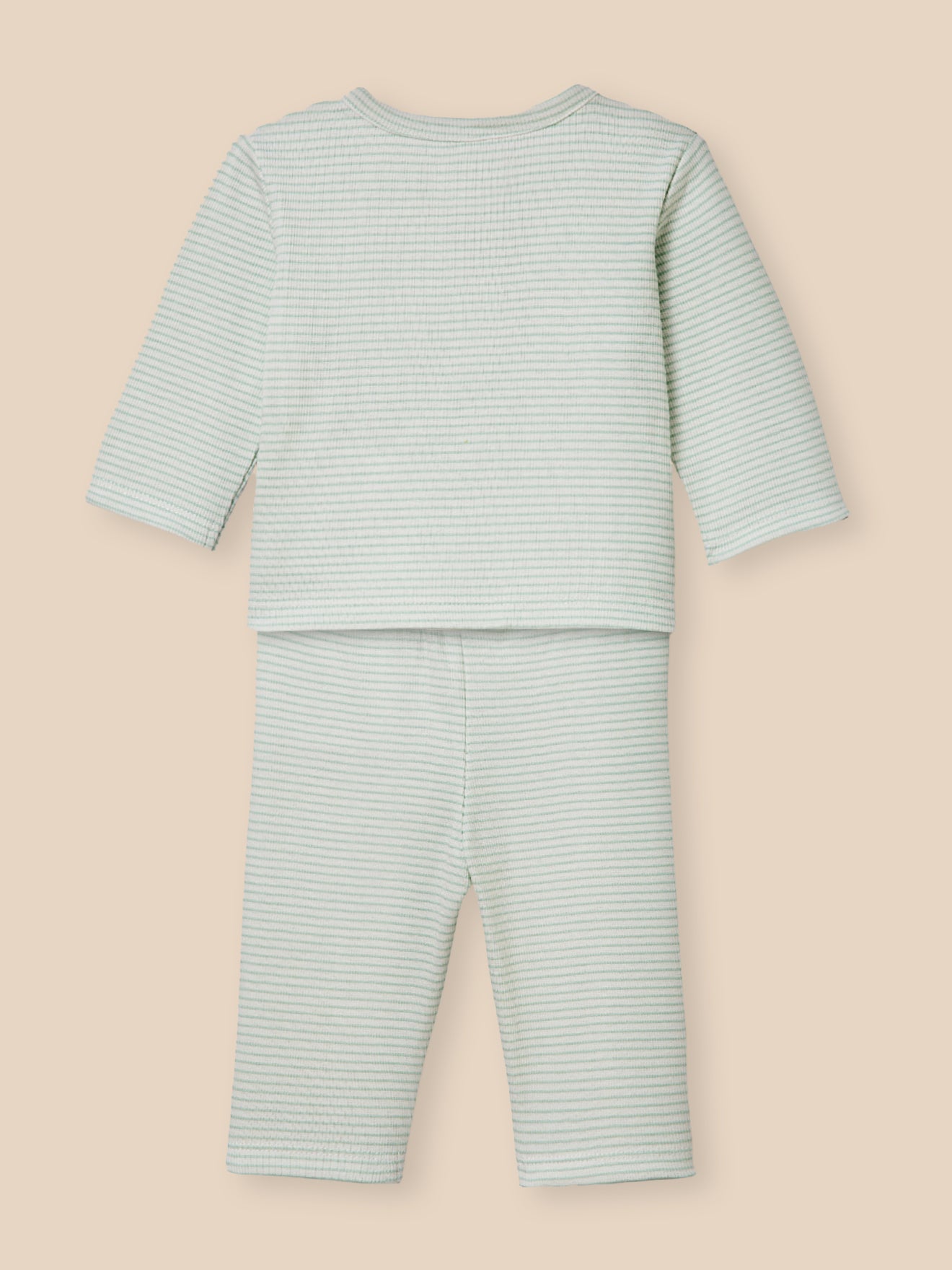 Gestreifter Pyjama aus Rippstrick, Baby