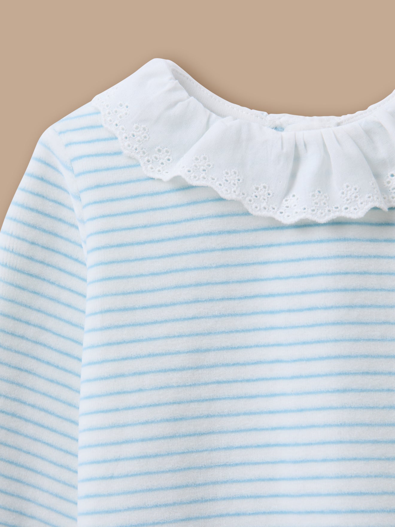 Gestreifter Samt-Schlafanzug für Babys