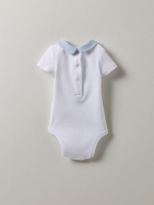 Baby-Body mit Kragen aus Seersucker – Bio-Baumwolle