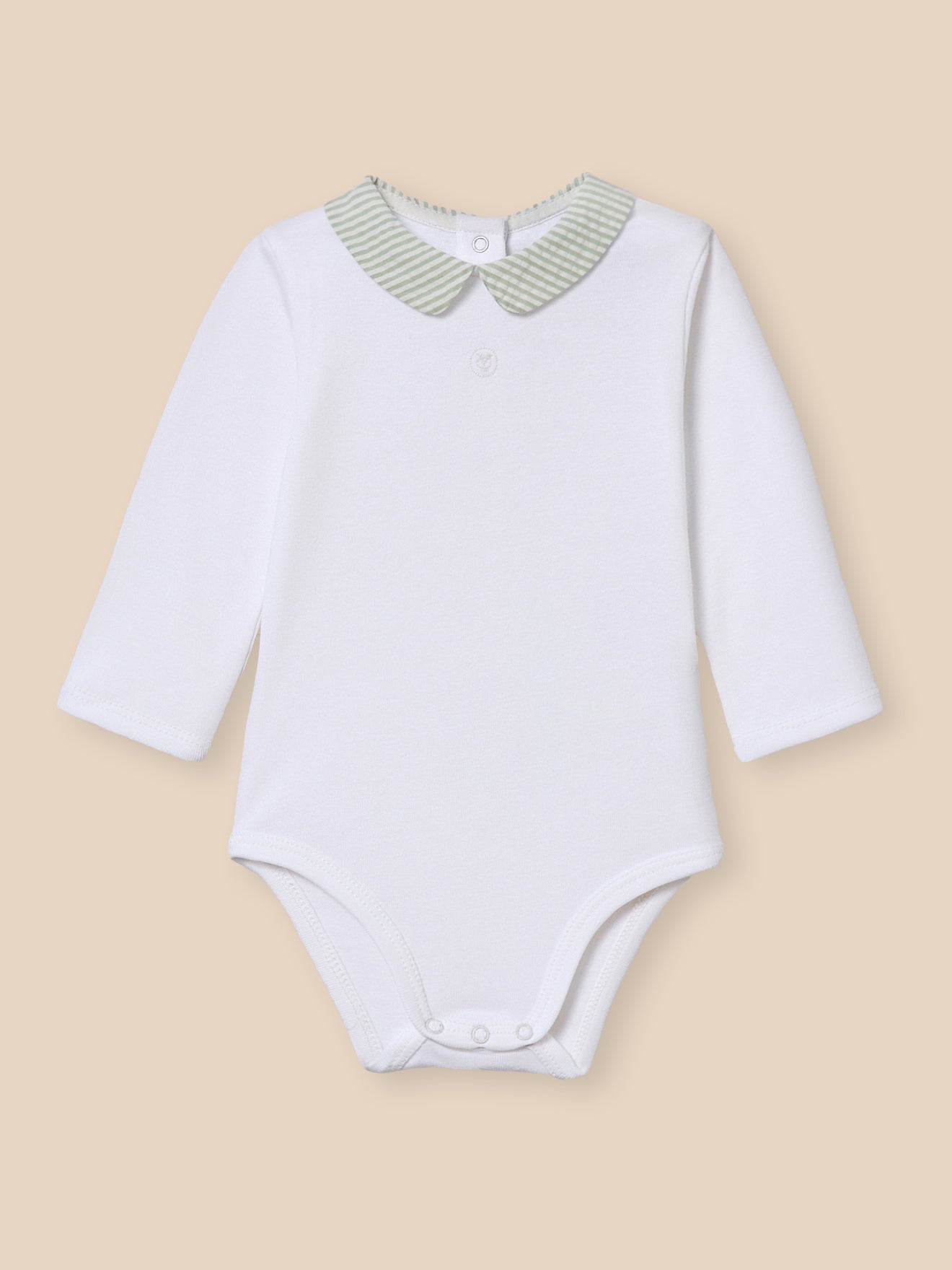 Body, Baby, mit Karo-Ausschnitt - Bio-Baumwolle