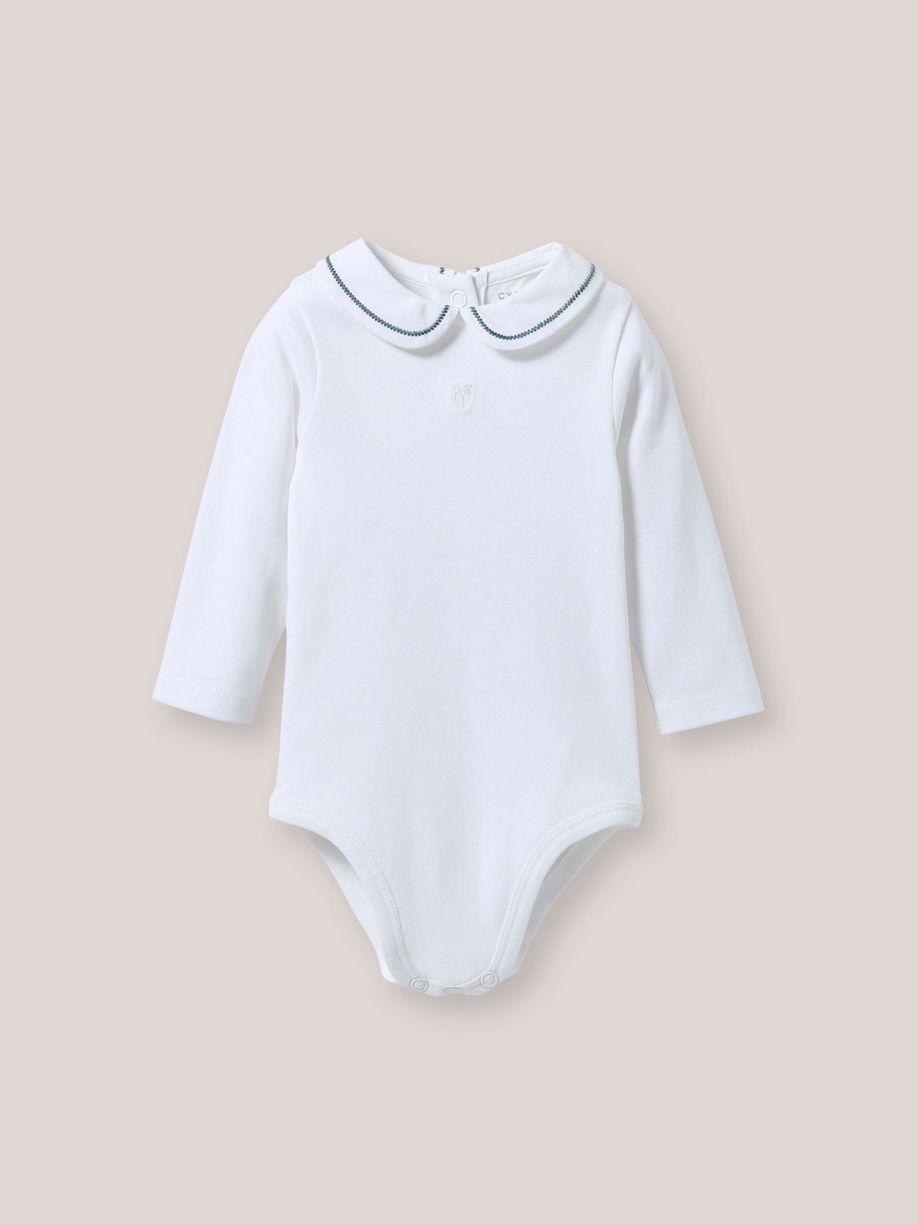 Baby-Body mit besticktem Kragen – Bio-Baumwolle