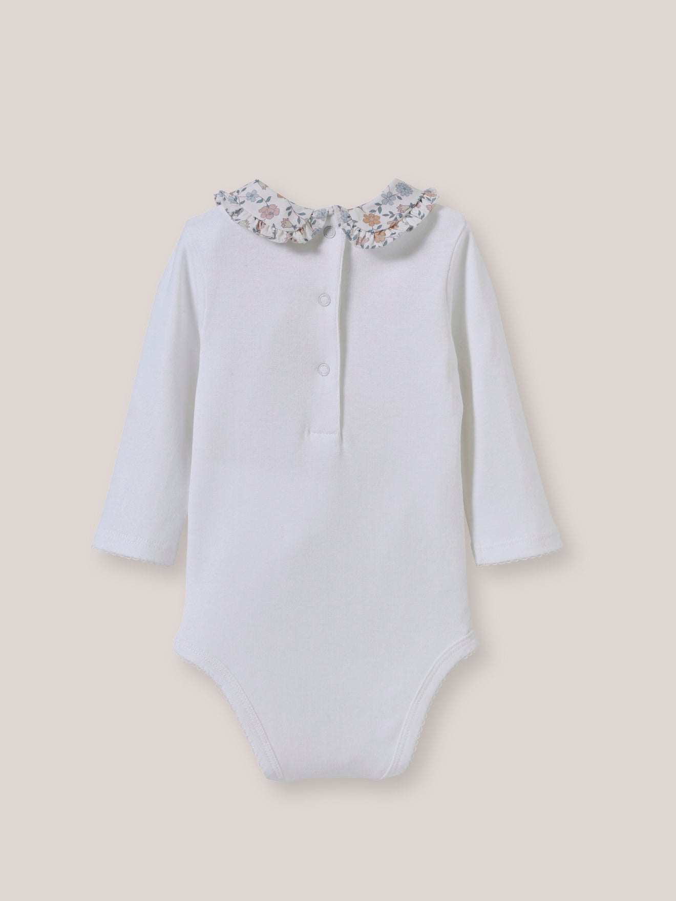 Baby-Body mit besticktem Kragen mit Druckmuster « Jane » – Bio-Baumwolle