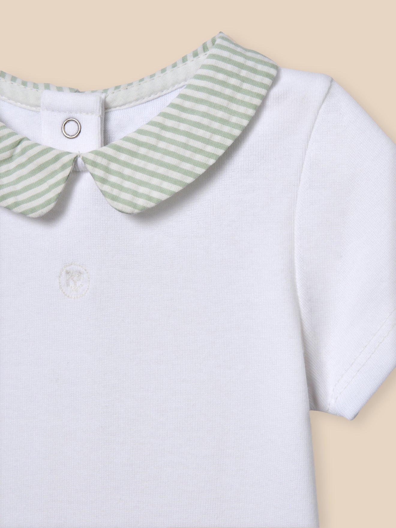 Body, Baby, mit Vichy-Kragen - Bio-Baumwolle