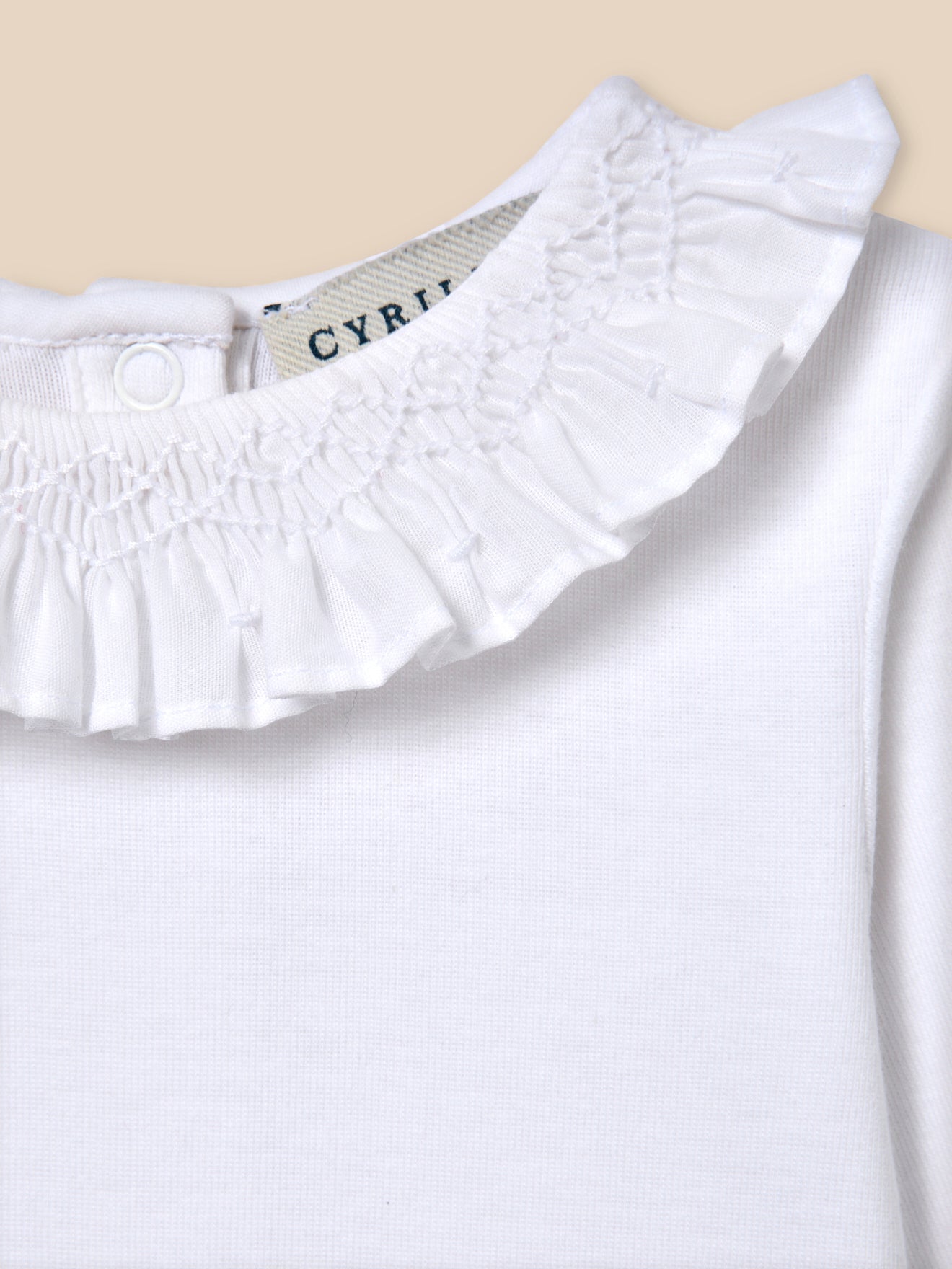 Babybody mit Smokkragen – Bio-Baumwolle