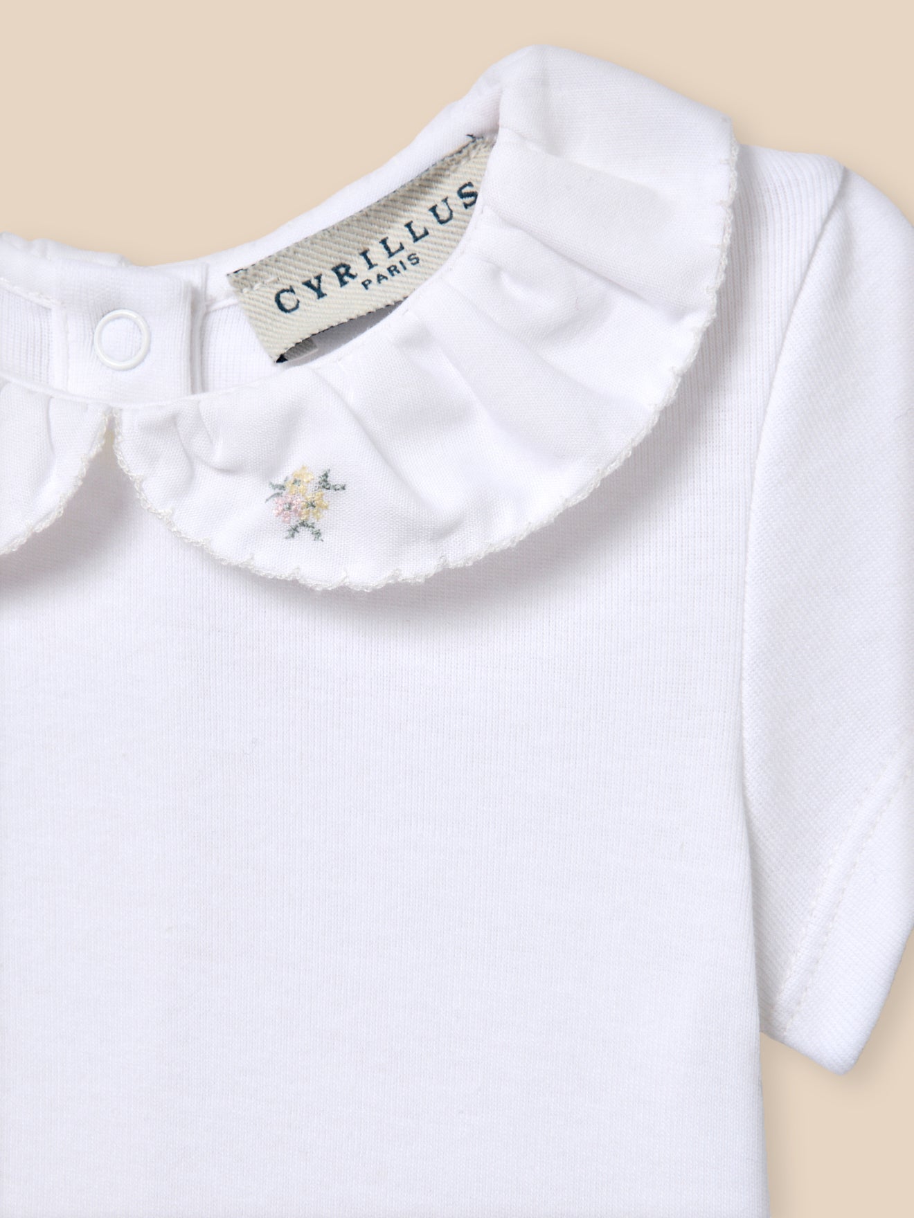 Body mit besticktem Kragen, Baby - Bio-Baumwolle