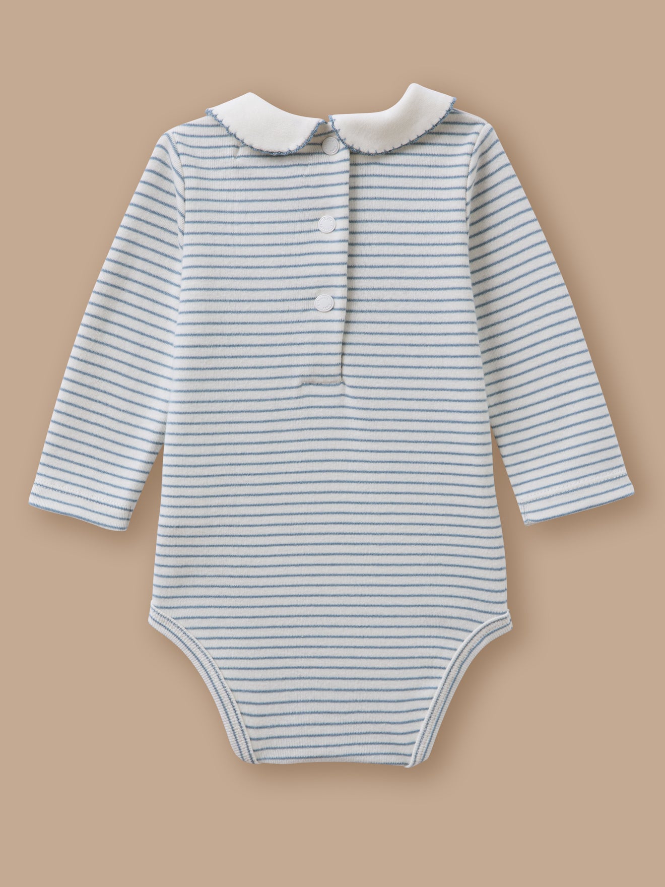 Gestreifter Baby-Body – Bio-Baumwolle