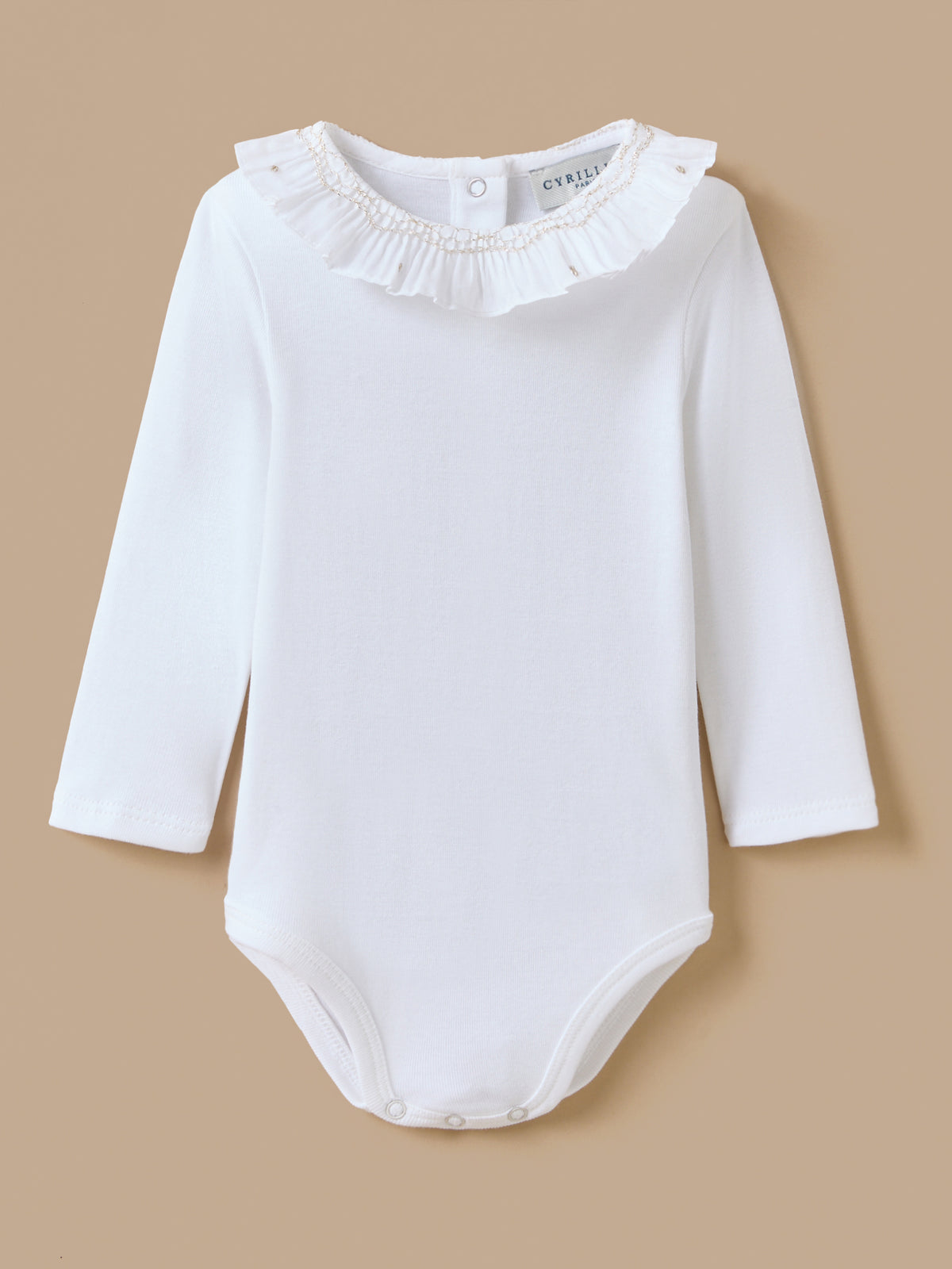 Body mit besticktem Smok-Kragen, Baby