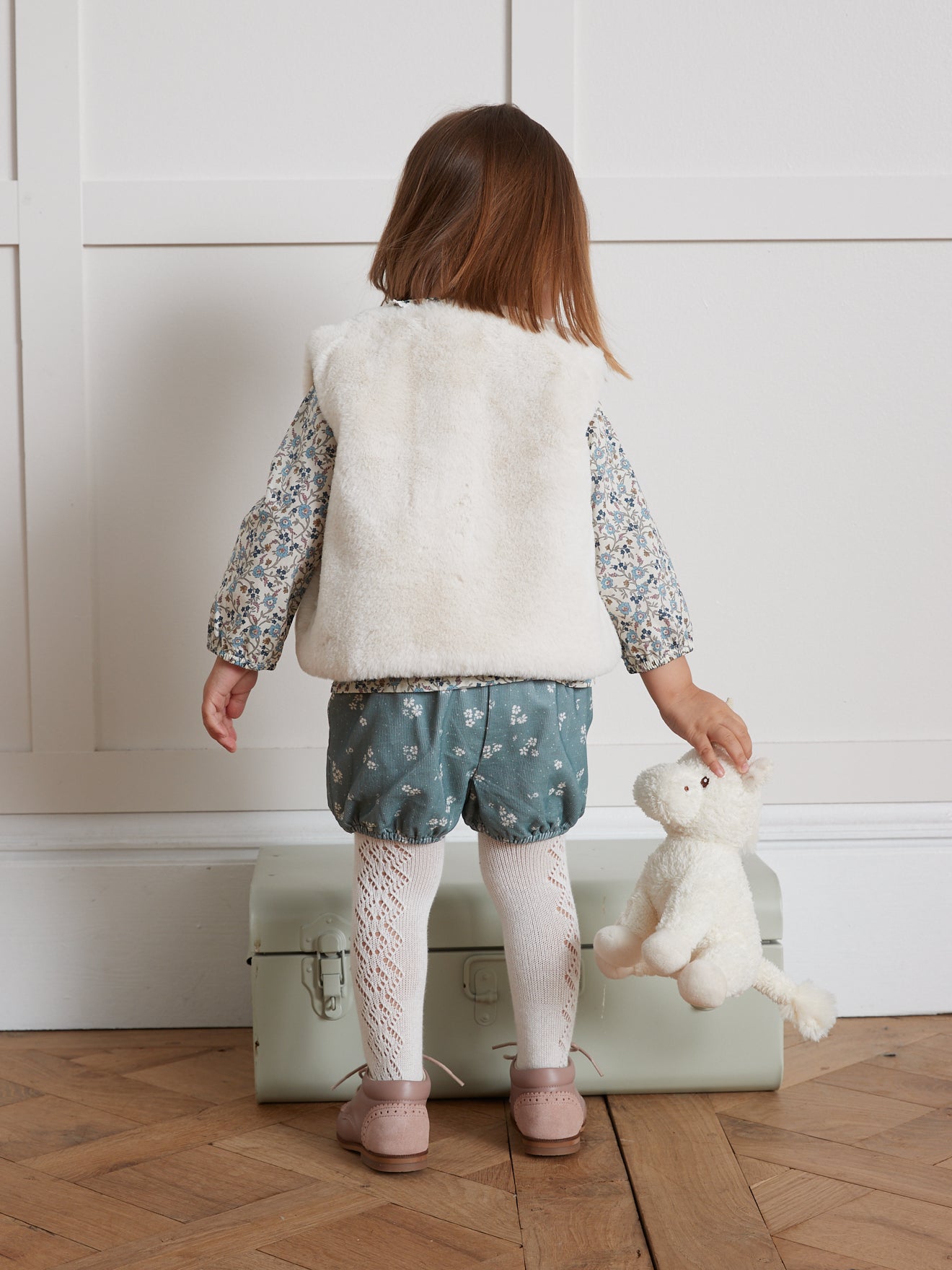 Baby-Wendejacke mit Pelzimitat und Velours