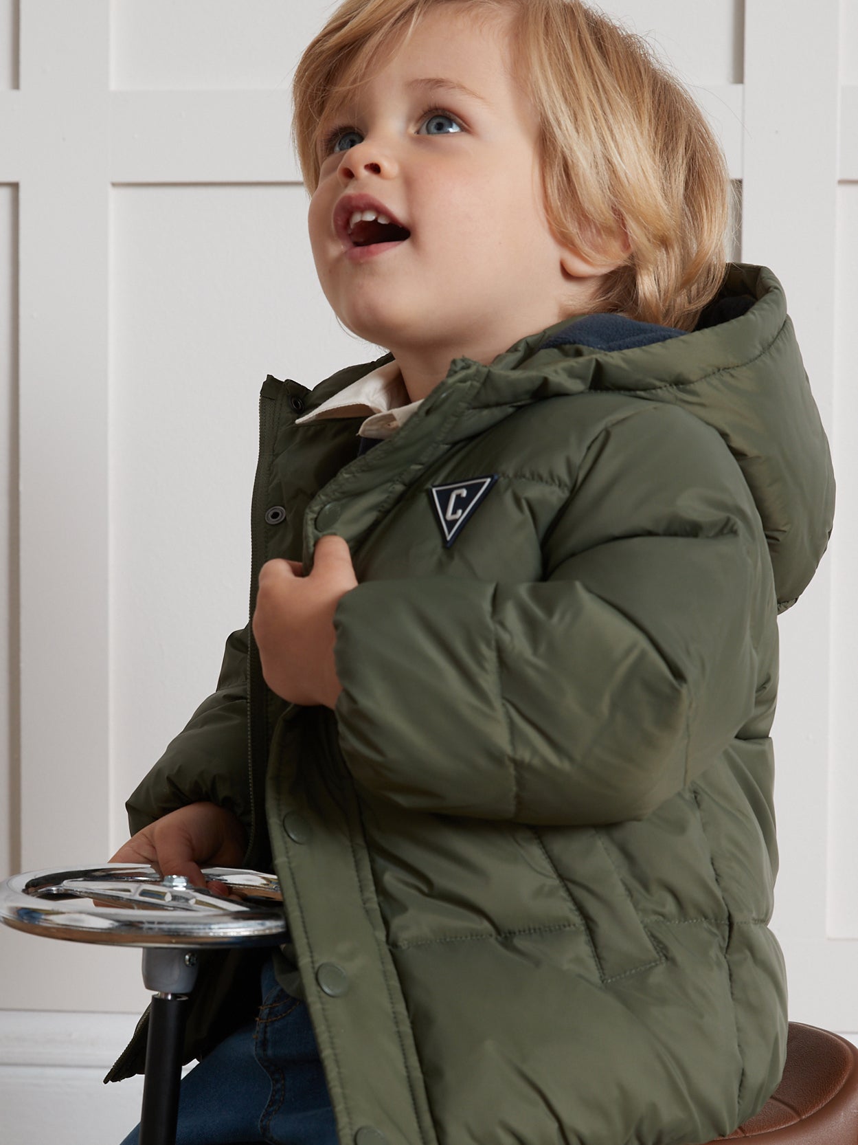 Baby-Steppjacke mit warmem Sherpa-Futter