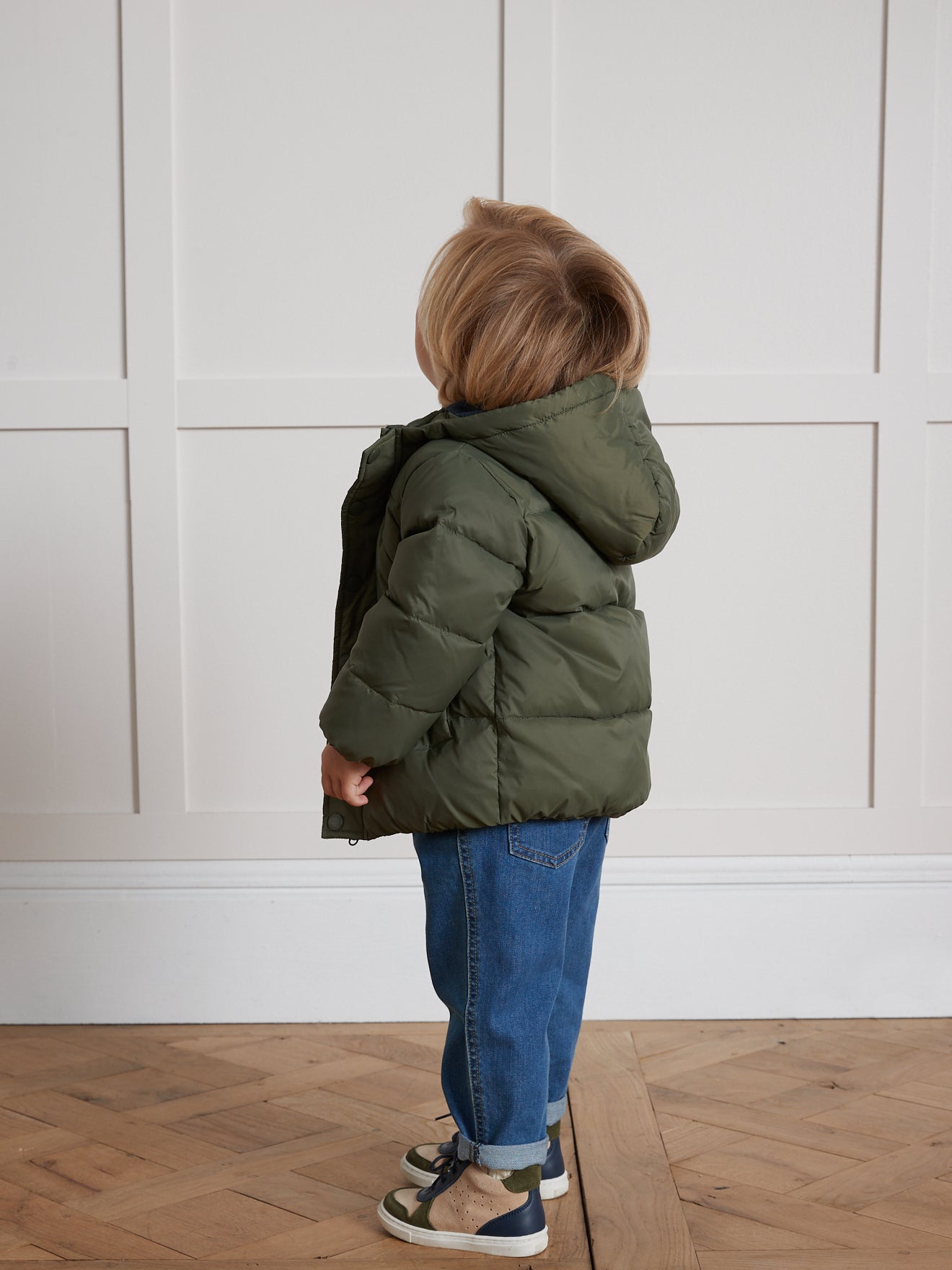 Baby-Steppjacke mit warmem Sherpa-Futter