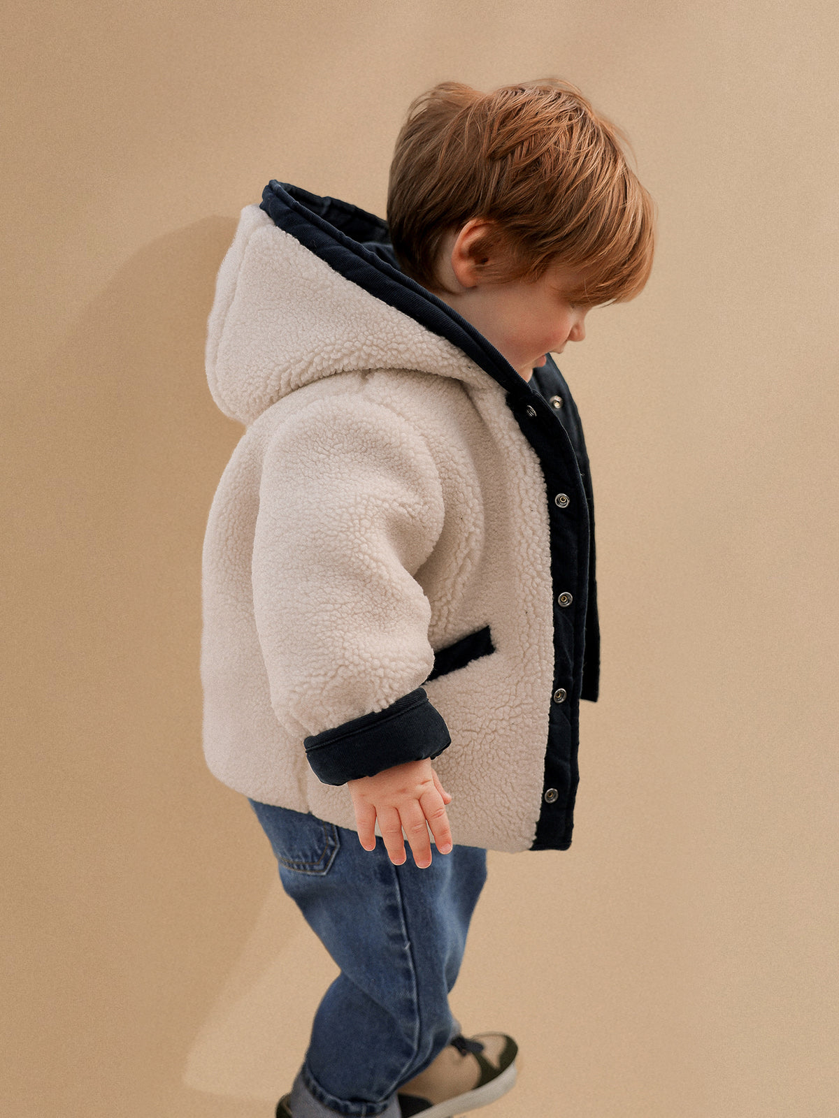 Babyjacke im Burnusstil, wendbar
