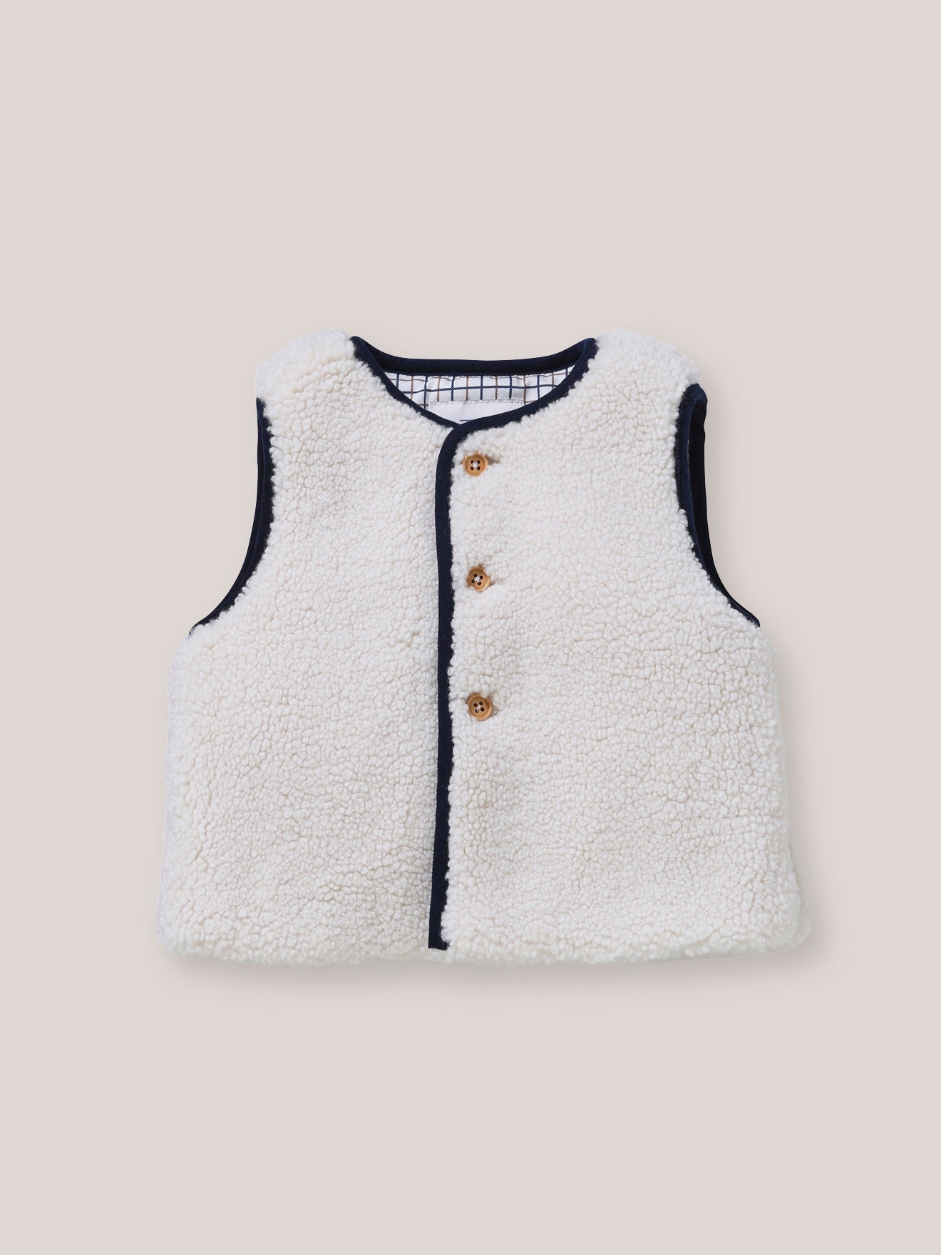 Babyjacke aus Sherpa, ärmellos