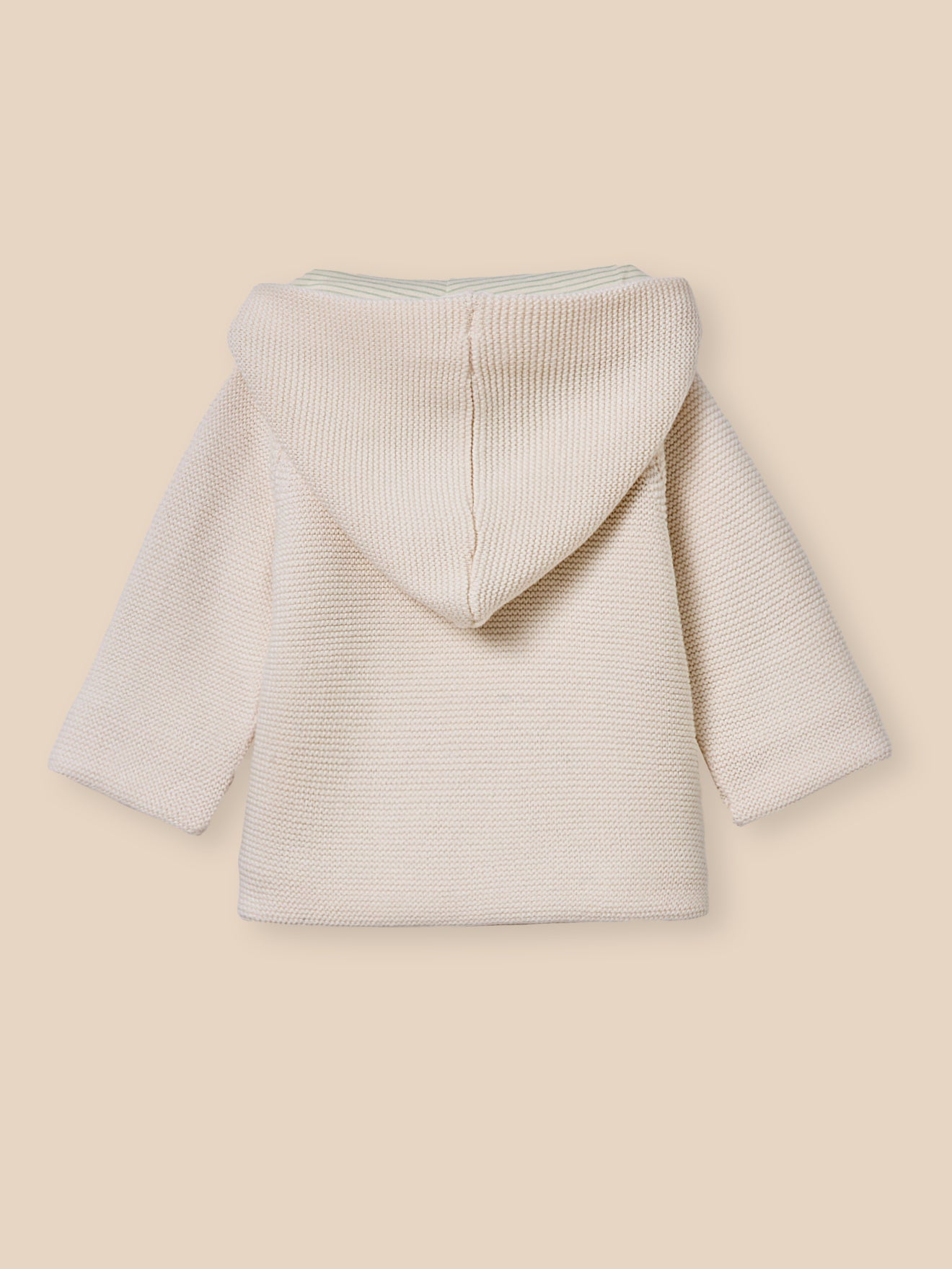 Gefütterte Strickjacke, Baby, aus Baumwolle und Wolle