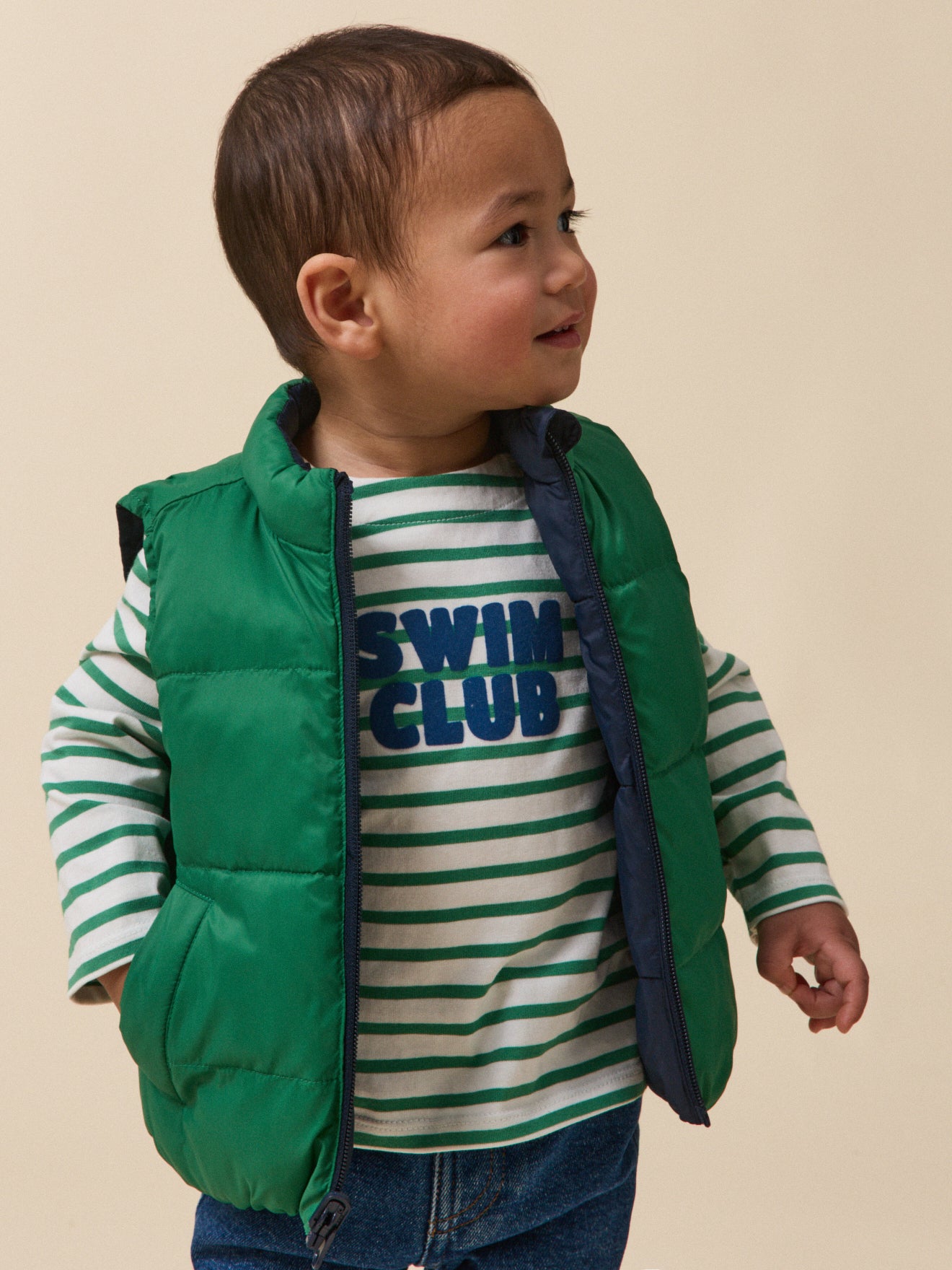 Wendbare Daunenjacke, Baby