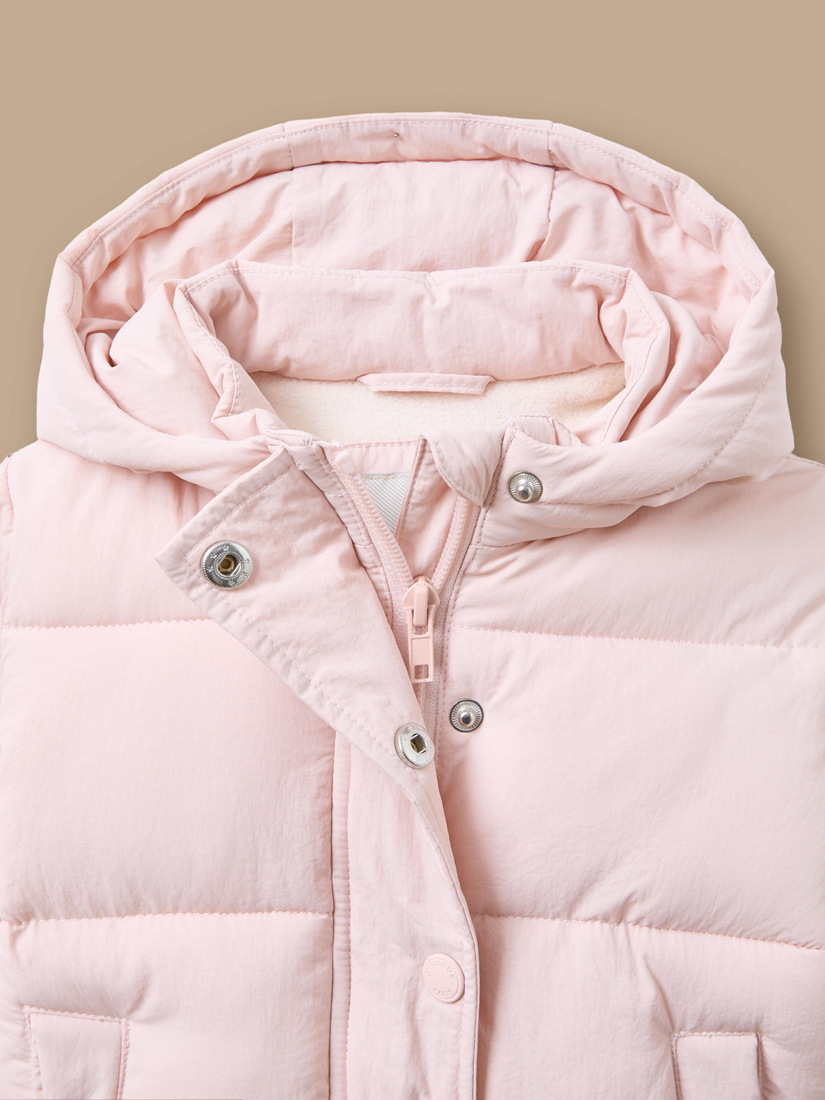 Einfarbige Steppjacke mit Fleecefutter für Babys