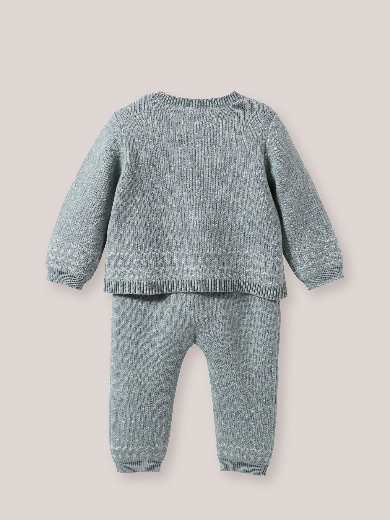 Babyset aus Wolle mit Jacquard-Muster