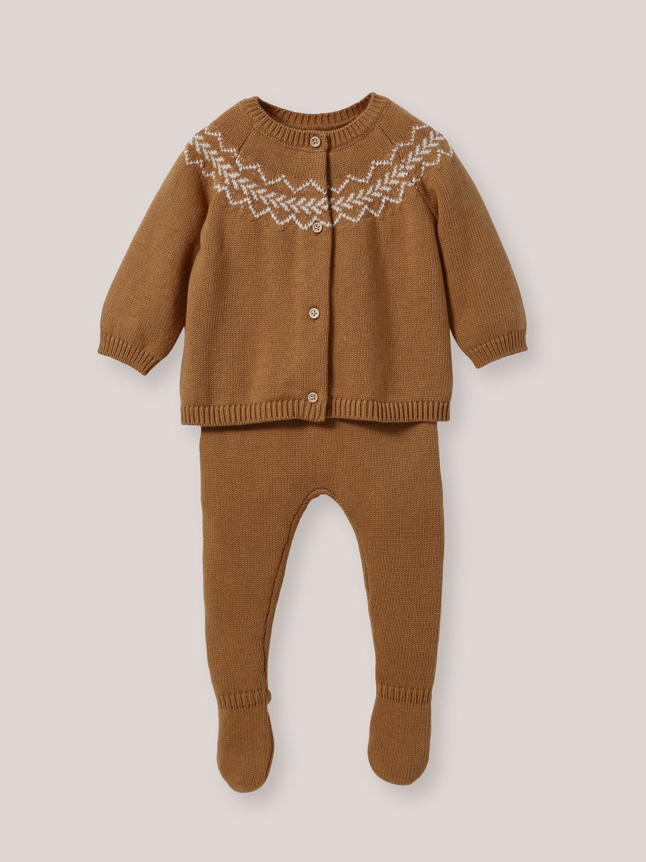 Babyset aus Wolle mit Jacquard-Muster