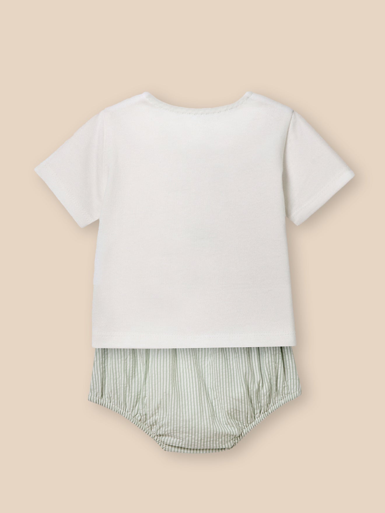 Set T-Shirt und Bloomer aus Seersucker