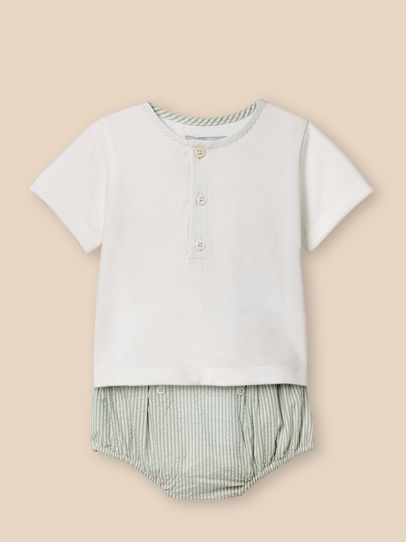 Set T-Shirt und Bloomer aus Seersucker