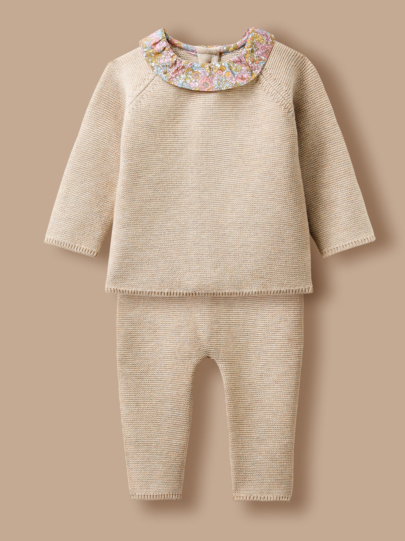 Strickset für Baby mit Liberty-Kragen