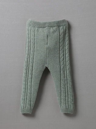 Baby-Leggings aus Wolle mit Zopfmuster