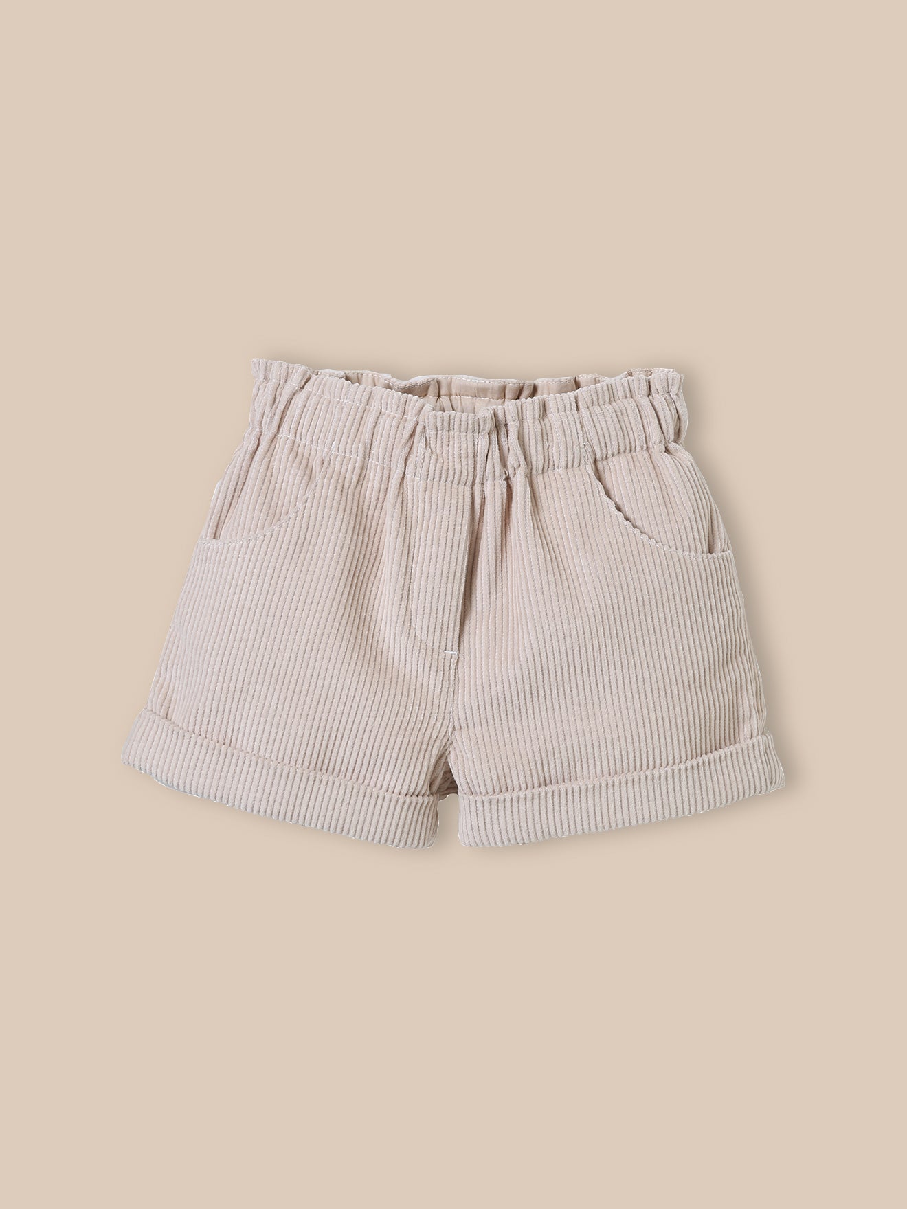 Baby-Paperbag-Shorts aus Cordsamt