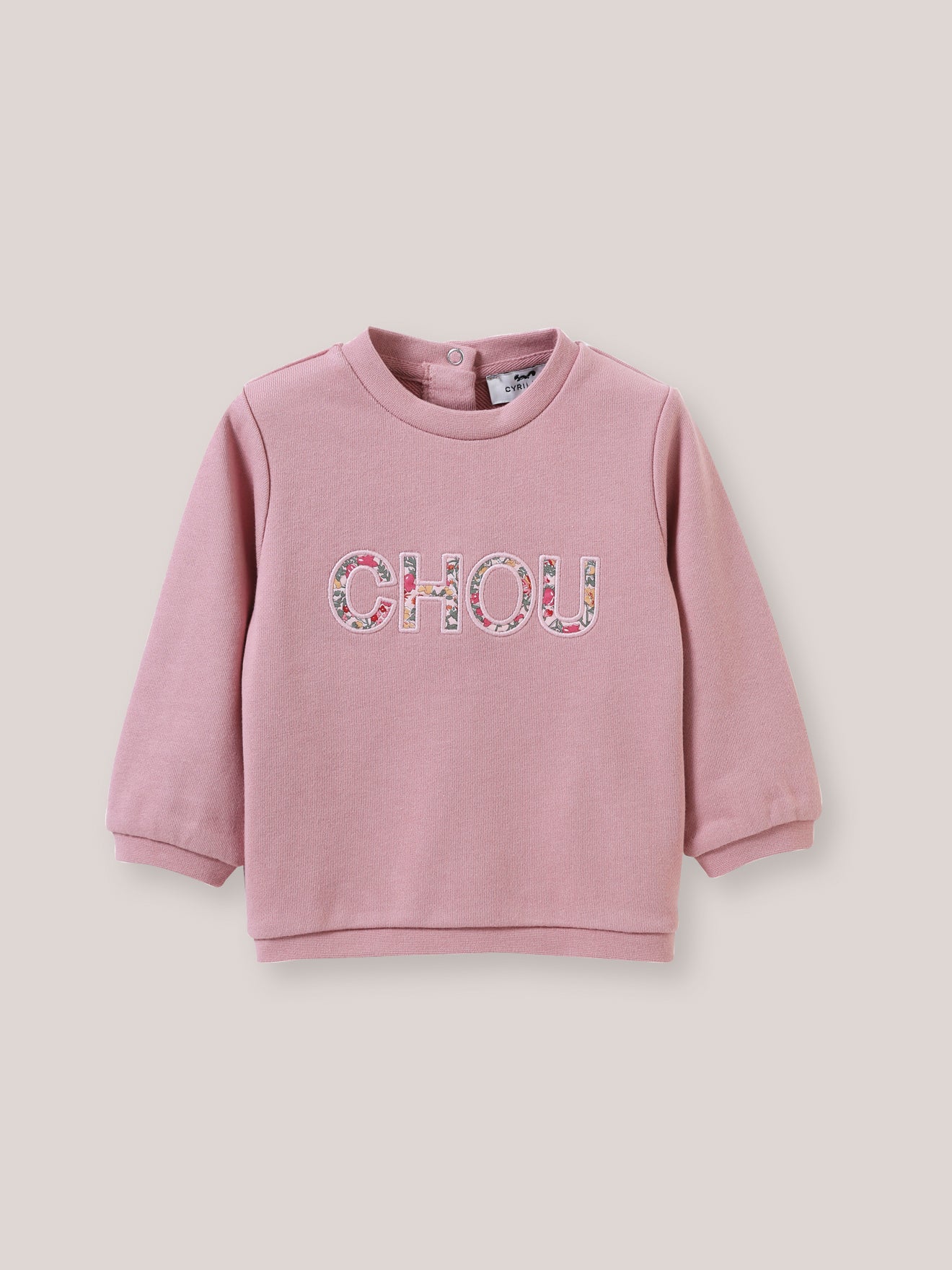 Baby-Sweatshirt mit Buchstaben aus Liberty®-Stoff