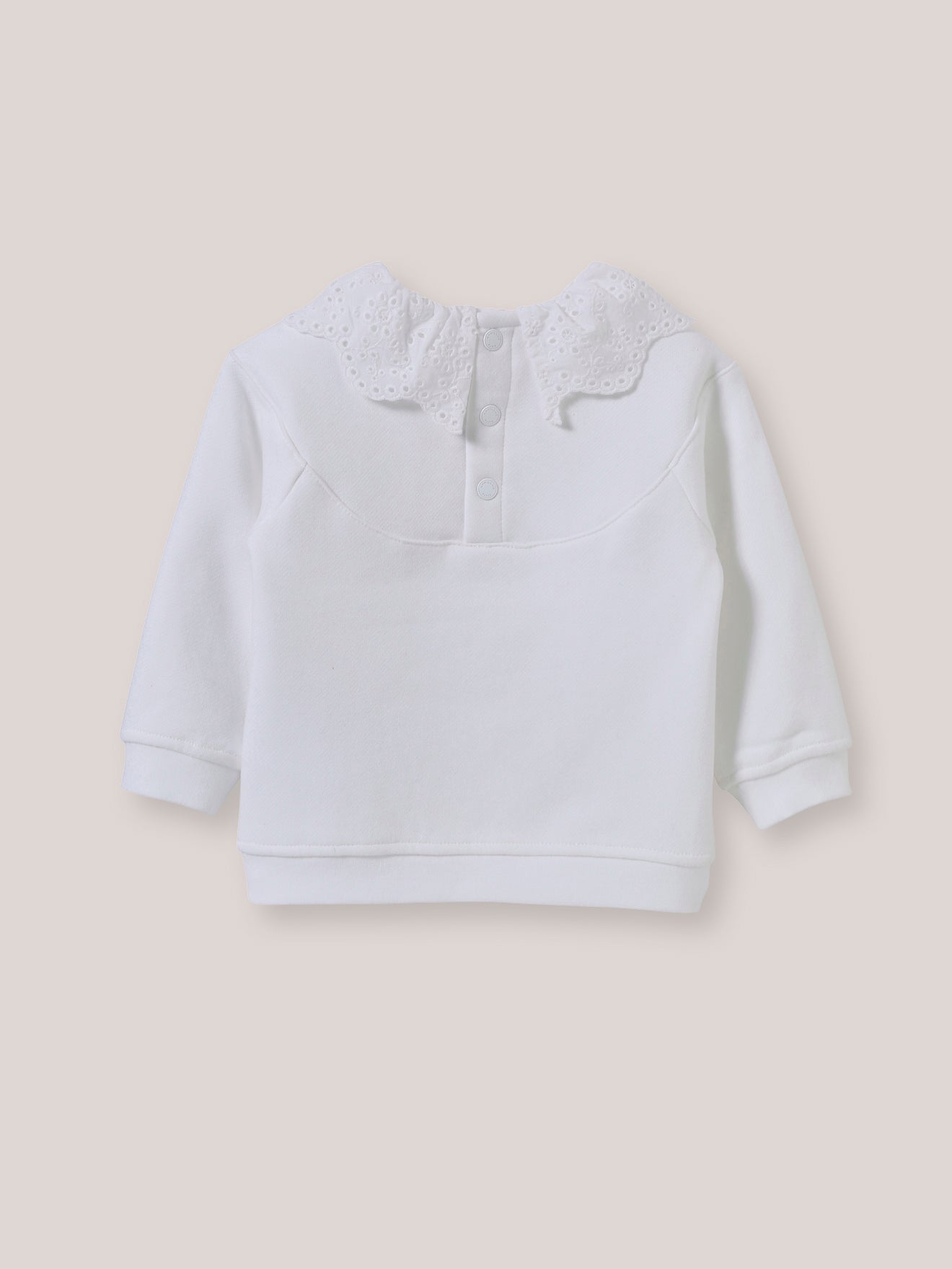 Baby-Sweatshirt mit Kragen mit englischer Stickerei – Bio-Baumwolle